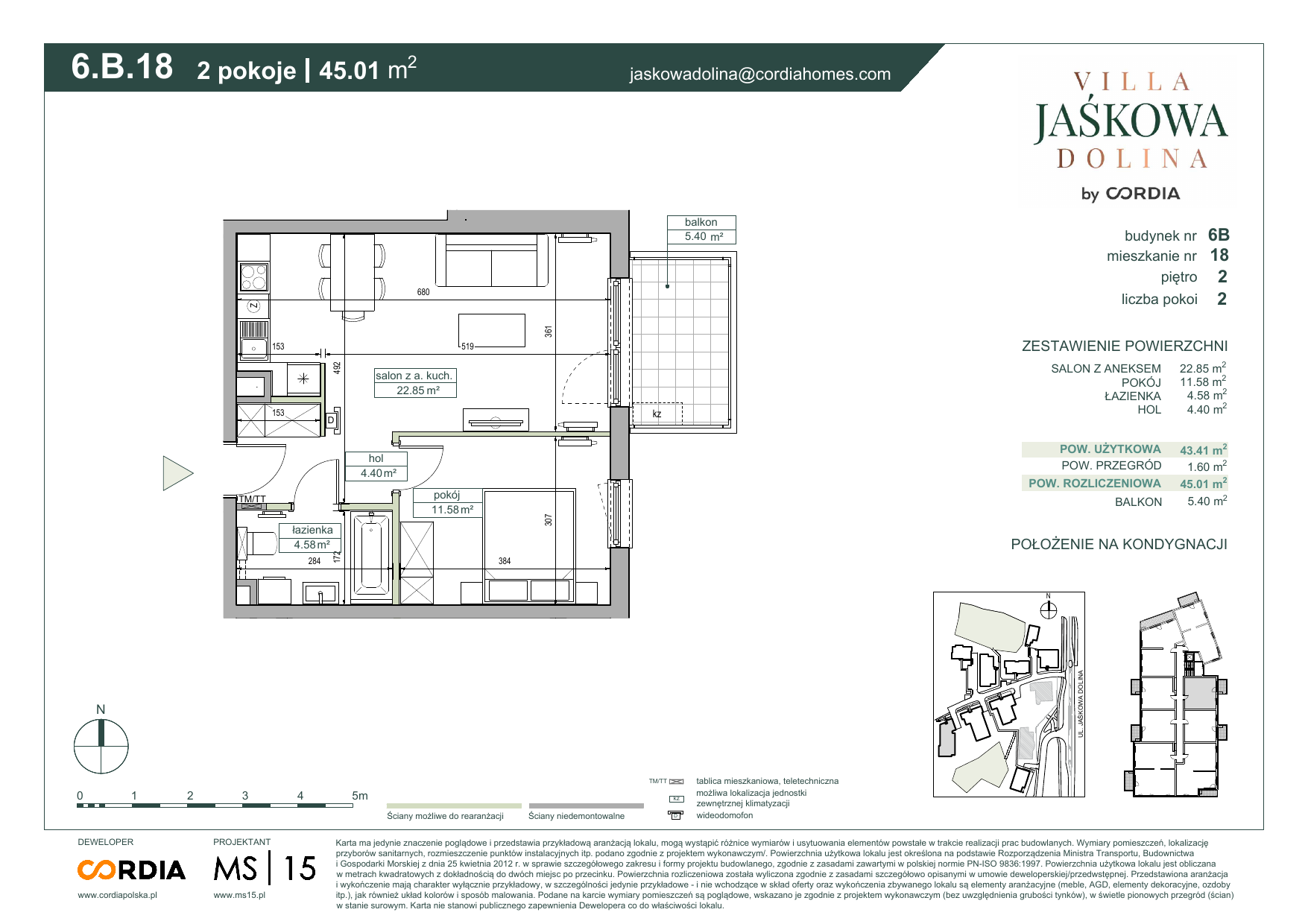 Mieszkanie 45,01 m², piętro 2, oferta nr 6.B.18, Villa Jaśkowa Dolina, Gdańsk, Wrzeszcz, ul. Jaśkowa Dolina-idx