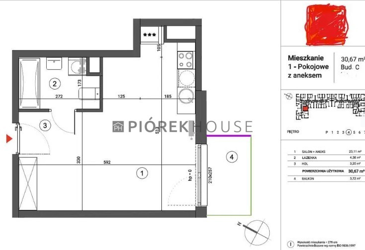 Mieszkanie 30,67 m², piętro 4, oferta nr , 64450/6624/OMS, Warszawa, Ursus, Ursus, Herbu Oksza-idx