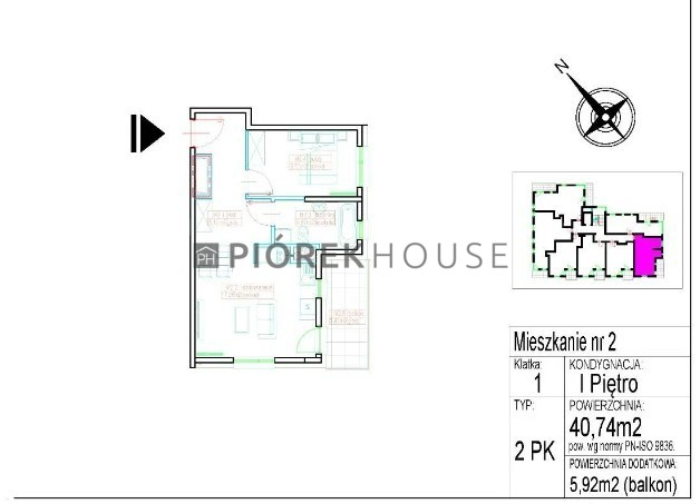 Mieszkanie 40,74 m², piętro 1, oferta nr , 64655/6624/OMS, Warszawa, Rembertów, Rembertów, Marsa-idx