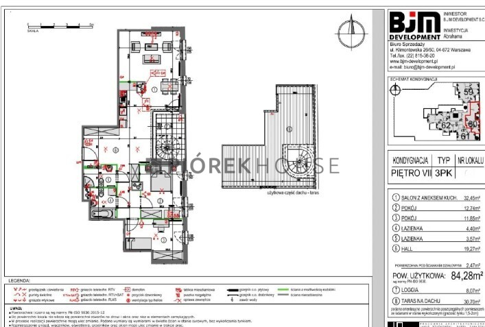 Mieszkanie 84,40 m², piętro 7, oferta nr , 65361/6624/OMS, Warszawa, Praga Południe, Praga Południe, gen. Romana Abrahama-idx