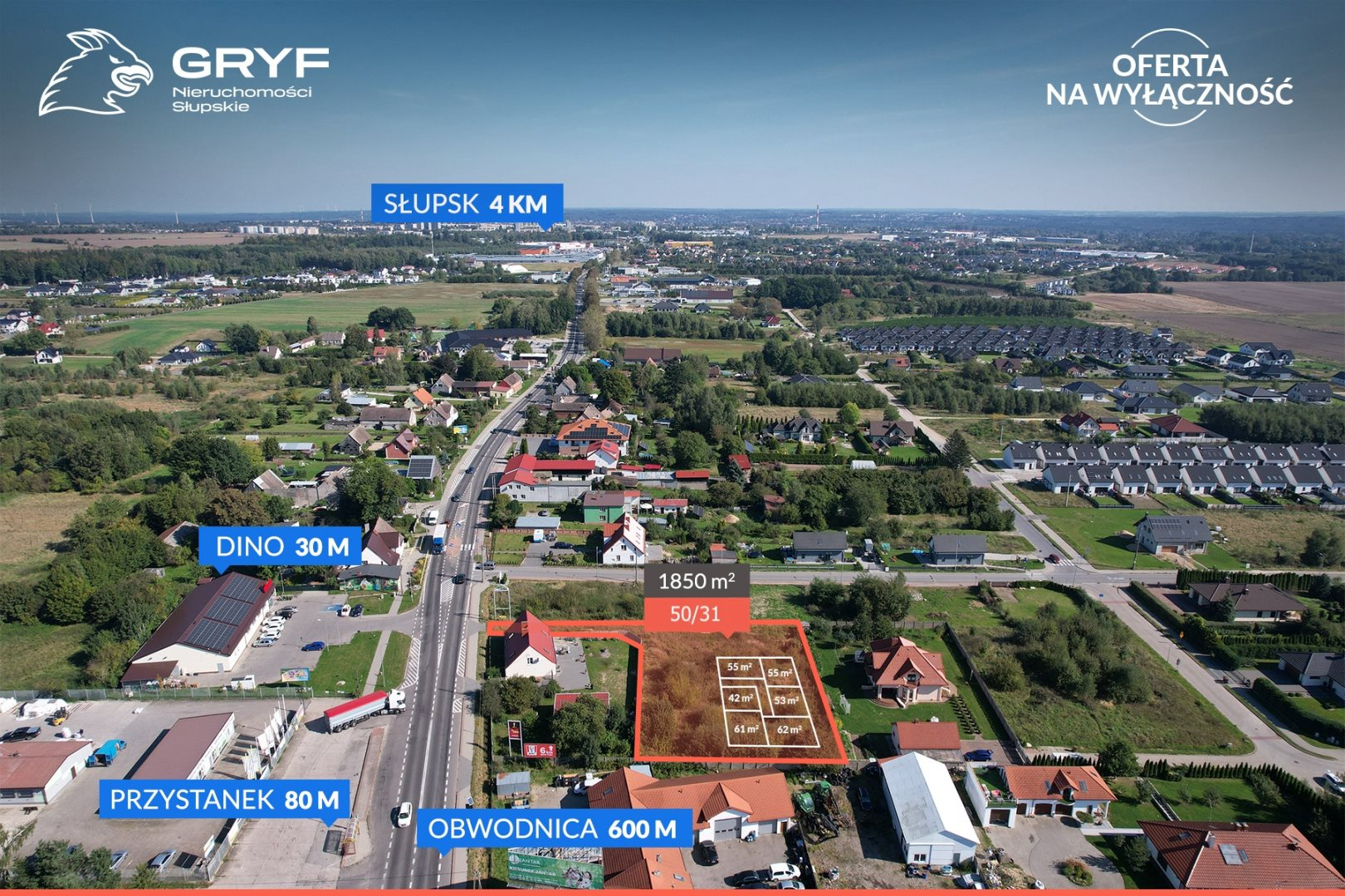 Działka 1 850,00 m², oferta nr , GRS-GS-2695, Kobylnica-idx