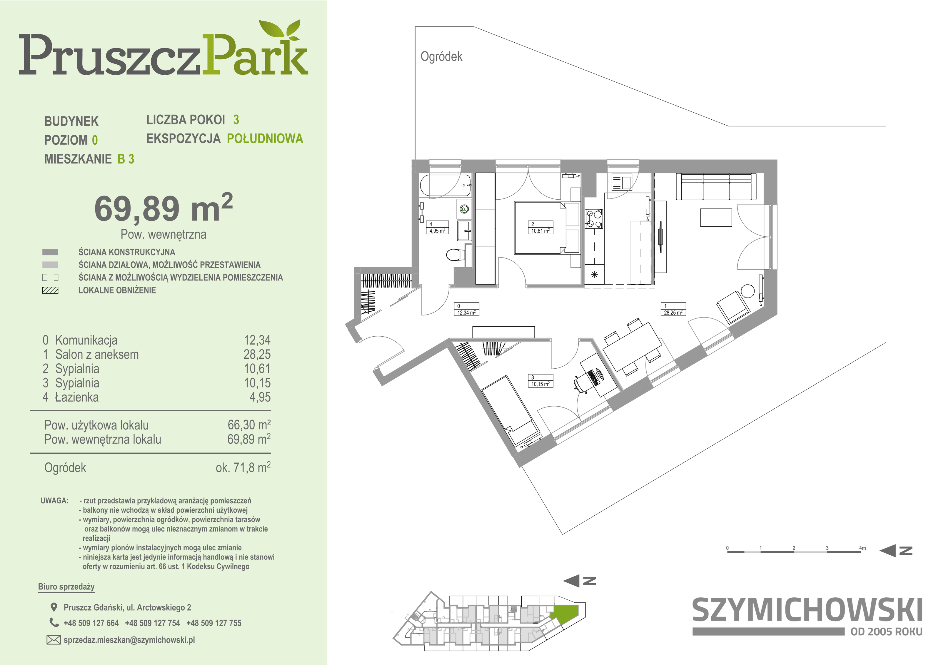 Mieszkanie 69,89 m², parter, oferta nr E-B-3, Pruszcz Park, Pruszcz Gdański, ul. Arctowskiego -idx