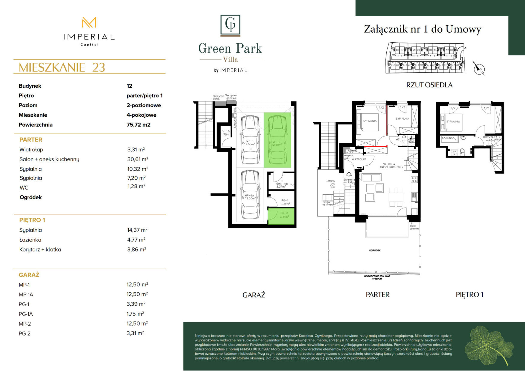 Mieszkanie 75,72 m², parter, oferta nr B12M23, Green Park Villa, Kraków, Bronowice, Bronowice Małe, ul. Truszkowskiego-idx