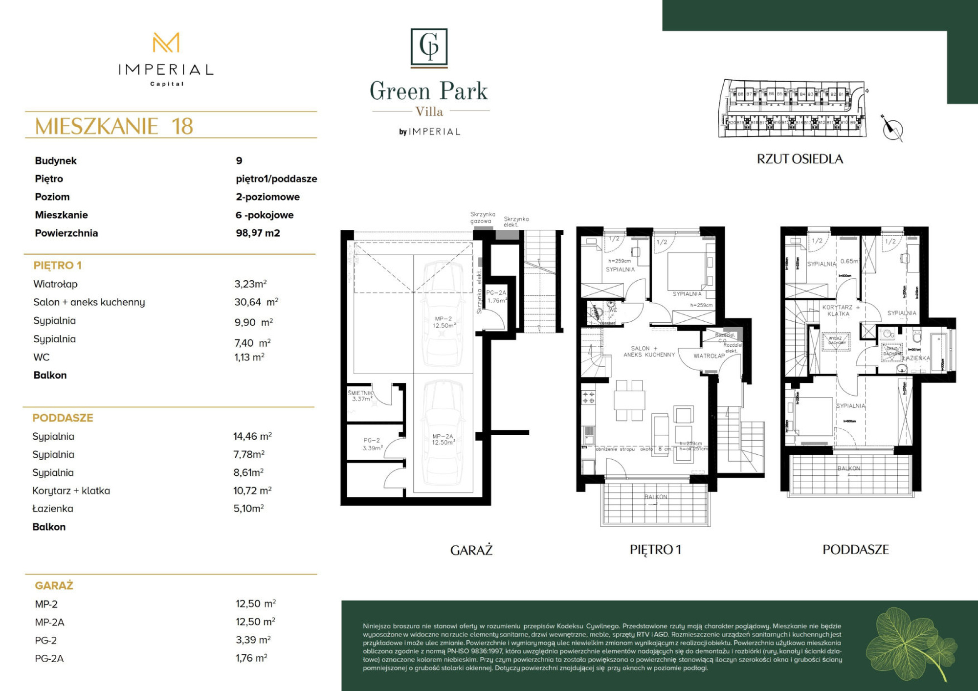 Mieszkanie 98,97 m², piętro 1, oferta nr B9M18, Green Park Villa, Kraków, Bronowice, Bronowice Małe, ul. Truszkowskiego-idx