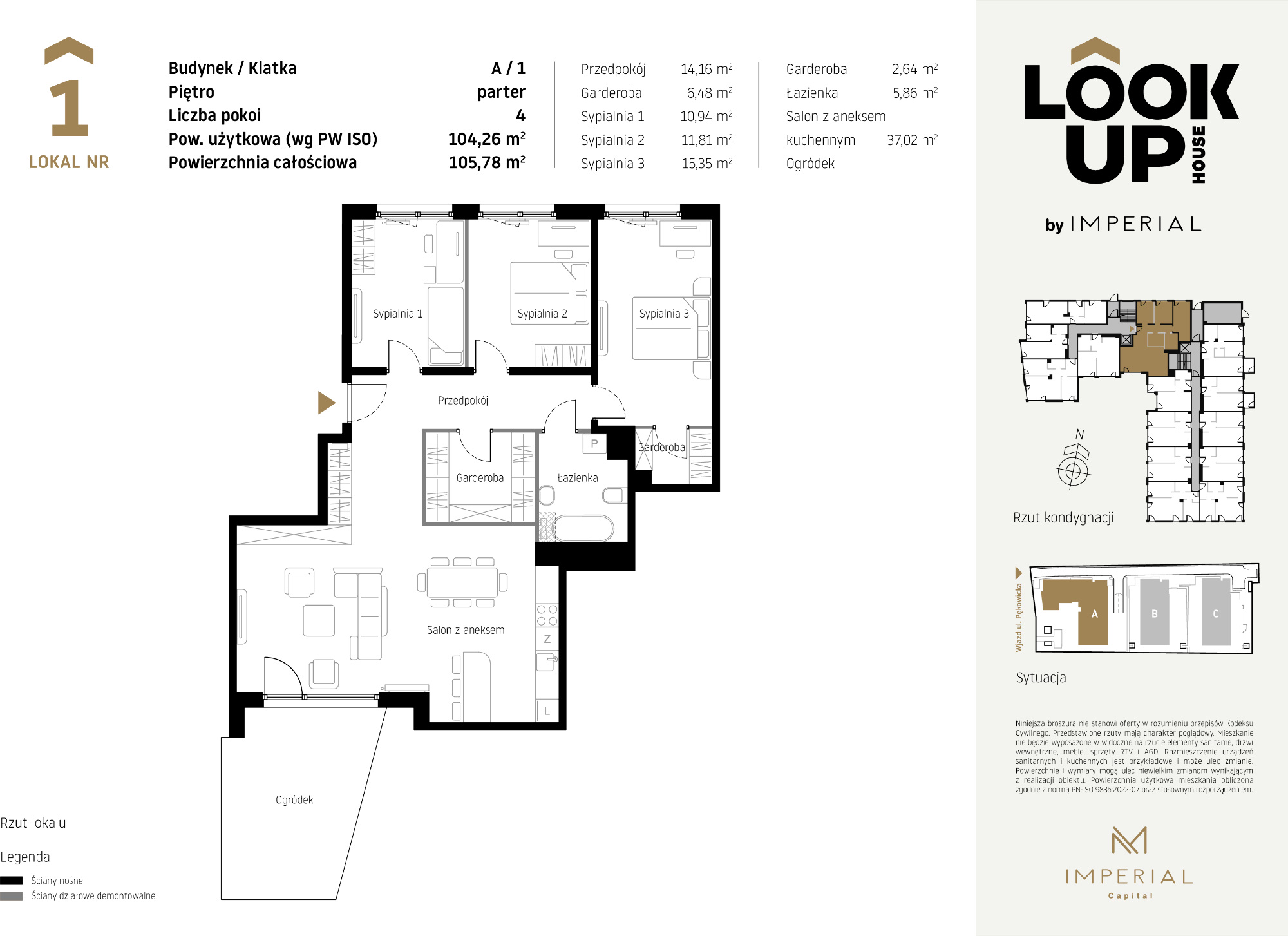 Mieszkanie 104,26 m², parter, oferta nr A1, LOOK UP House, Kraków, Prądnik Biały, ul. Pękowicka-idx