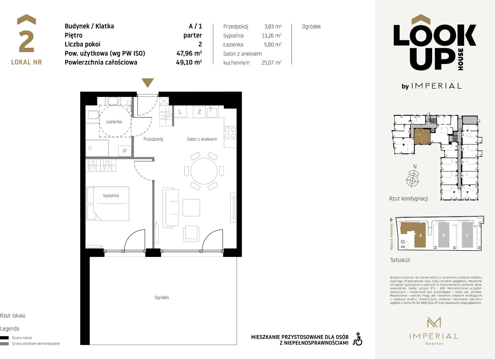 Mieszkanie 47,96 m², parter, oferta nr A2, LOOK UP House, Kraków, Prądnik Biały, ul. Pękowicka-idx