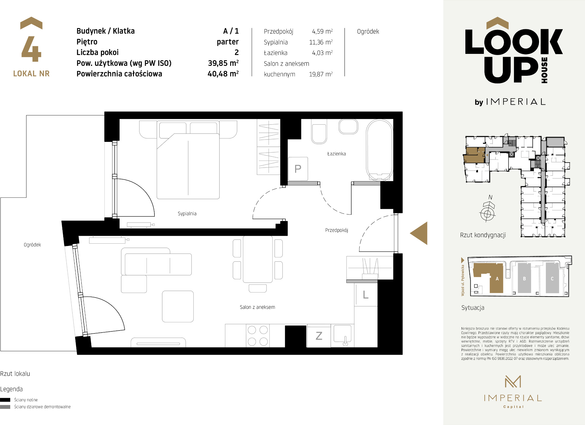 Mieszkanie 39,85 m², parter, oferta nr A4, LOOK UP House, Kraków, Prądnik Biały, ul. Pękowicka-idx