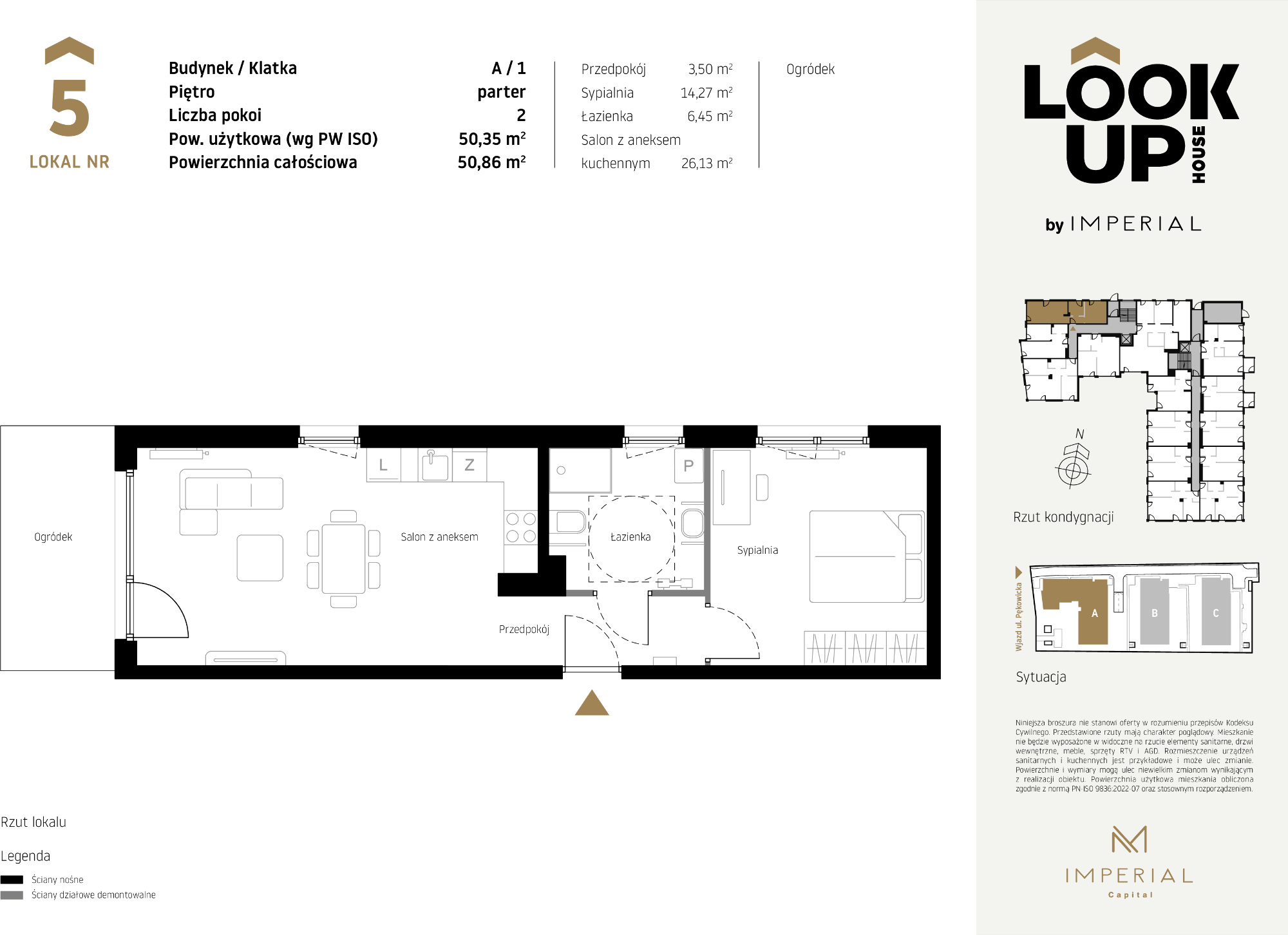 Mieszkanie 50,35 m², parter, oferta nr A5, LOOK UP House, Kraków, Prądnik Biały, ul. Pękowicka-idx