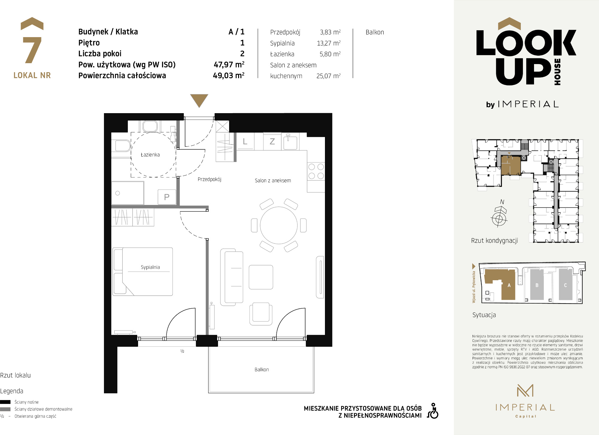 Mieszkanie 47,97 m², piętro 1, oferta nr A7, LOOK UP House, Kraków, Prądnik Biały, ul. Pękowicka-idx