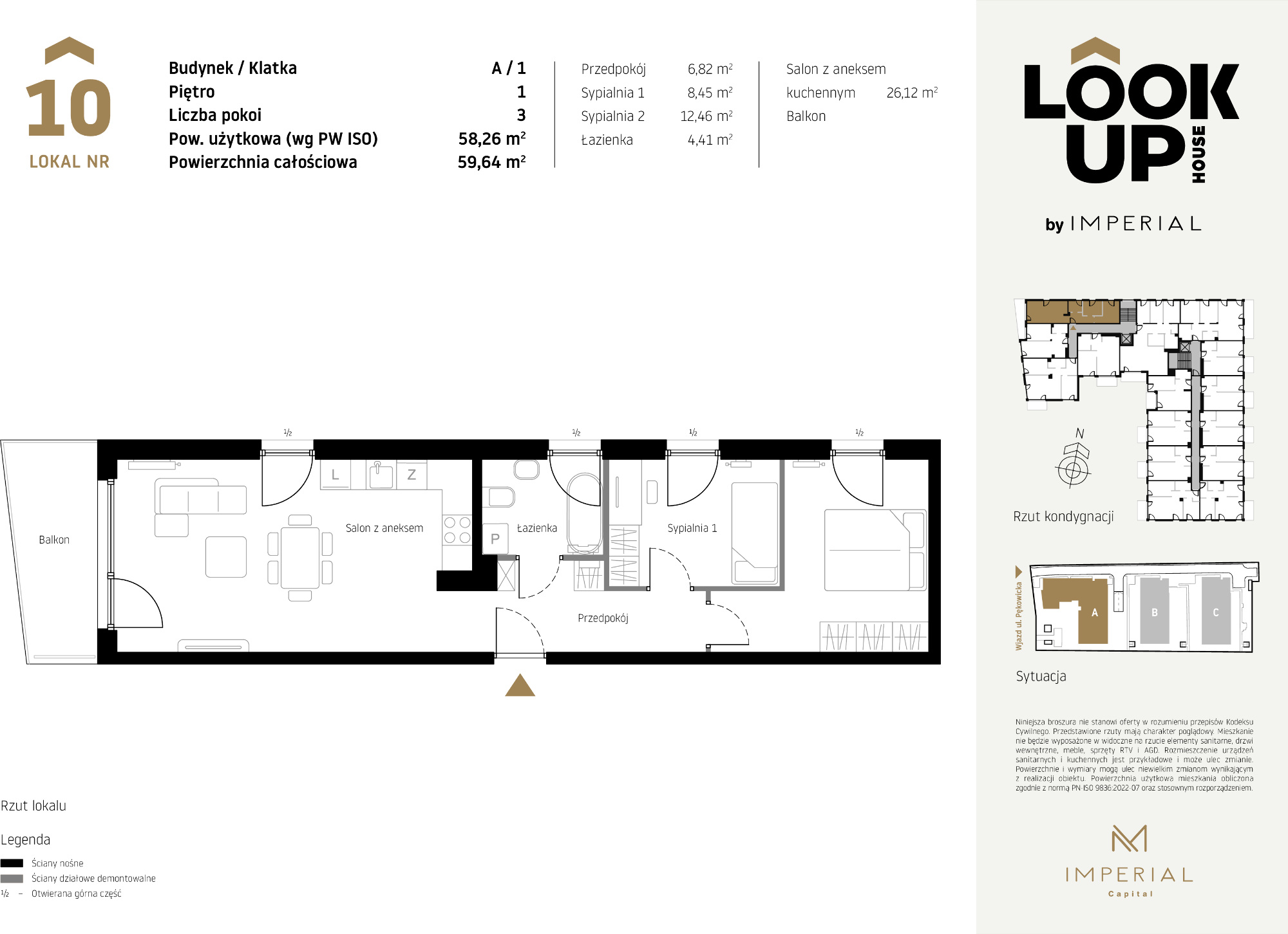 Mieszkanie 58,26 m², piętro 1, oferta nr A10, LOOK UP House, Kraków, Prądnik Biały, ul. Pękowicka-idx