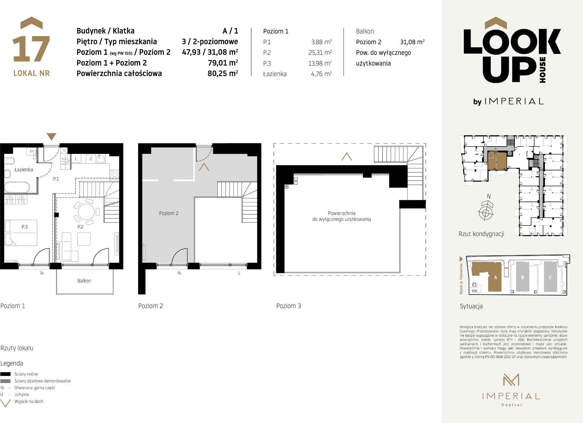 Mieszkanie 79,01 m², piętro 3, oferta nr A17, LOOK UP House, Kraków, Prądnik Biały, ul. Pękowicka-idx