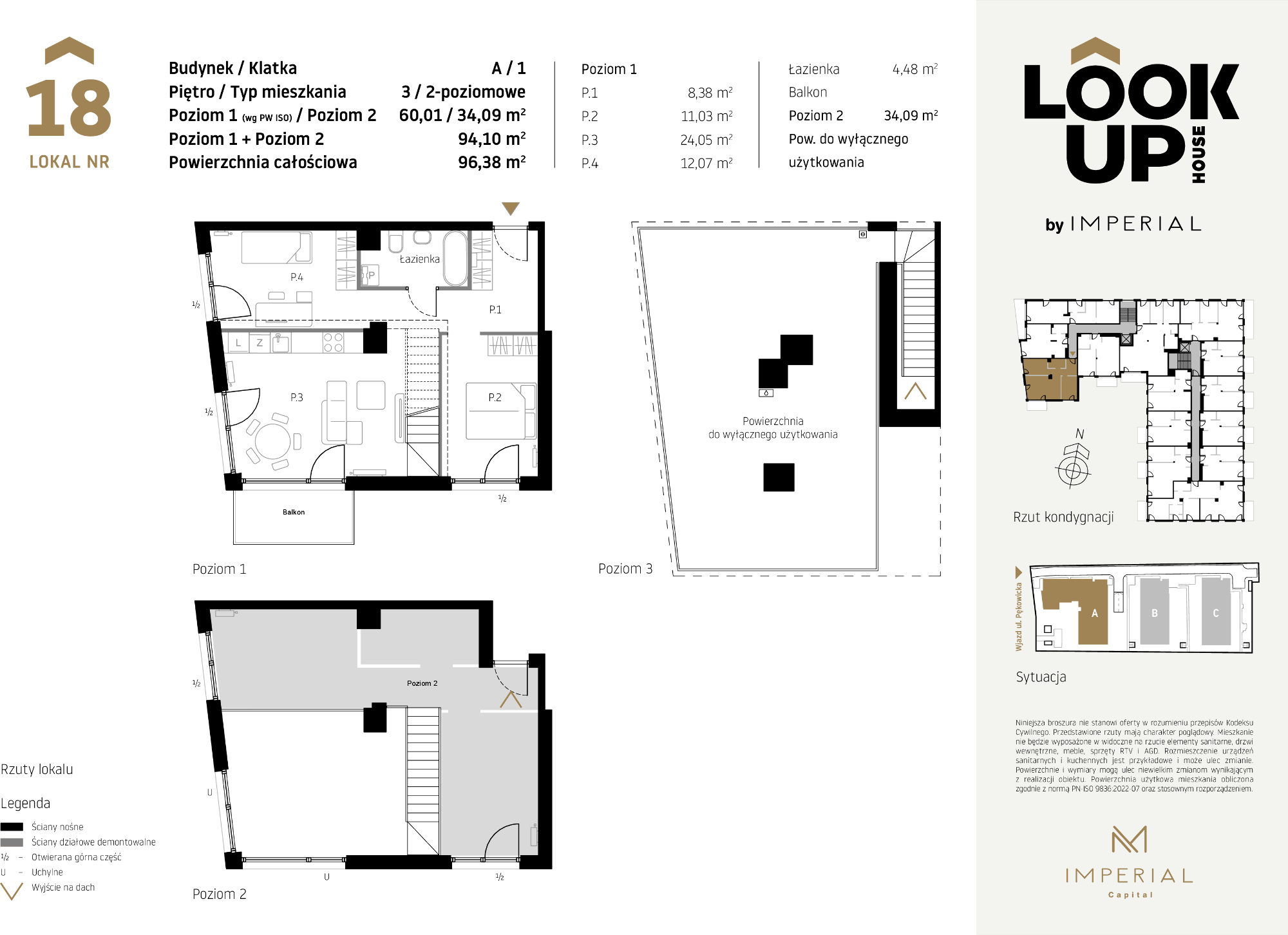 Mieszkanie 94,10 m², piętro 3, oferta nr A18, LOOK UP House, Kraków, Prądnik Biały, ul. Pękowicka-idx