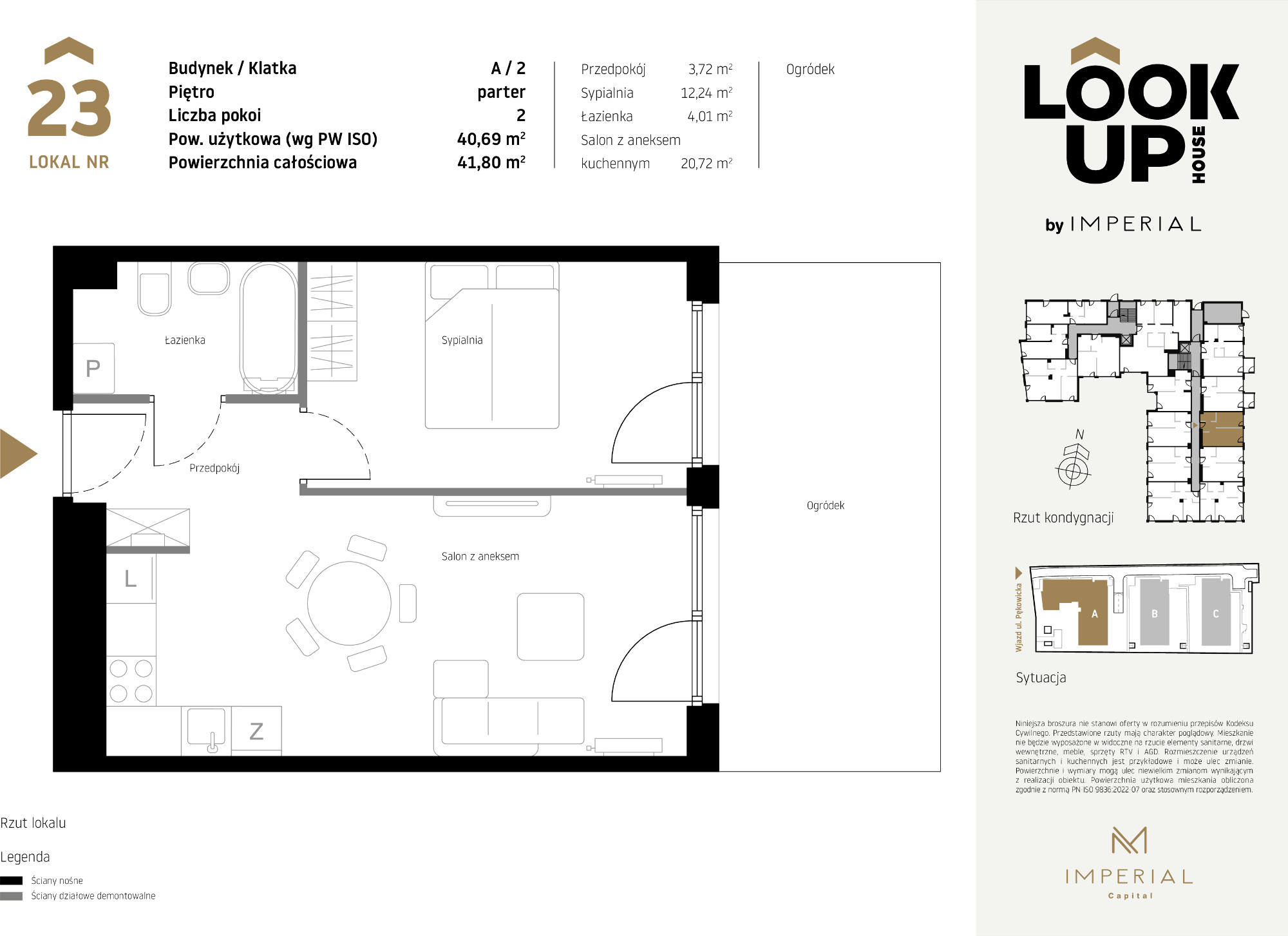 Mieszkanie 40,69 m², parter, oferta nr A23, LOOK UP House, Kraków, Prądnik Biały, ul. Pękowicka-idx