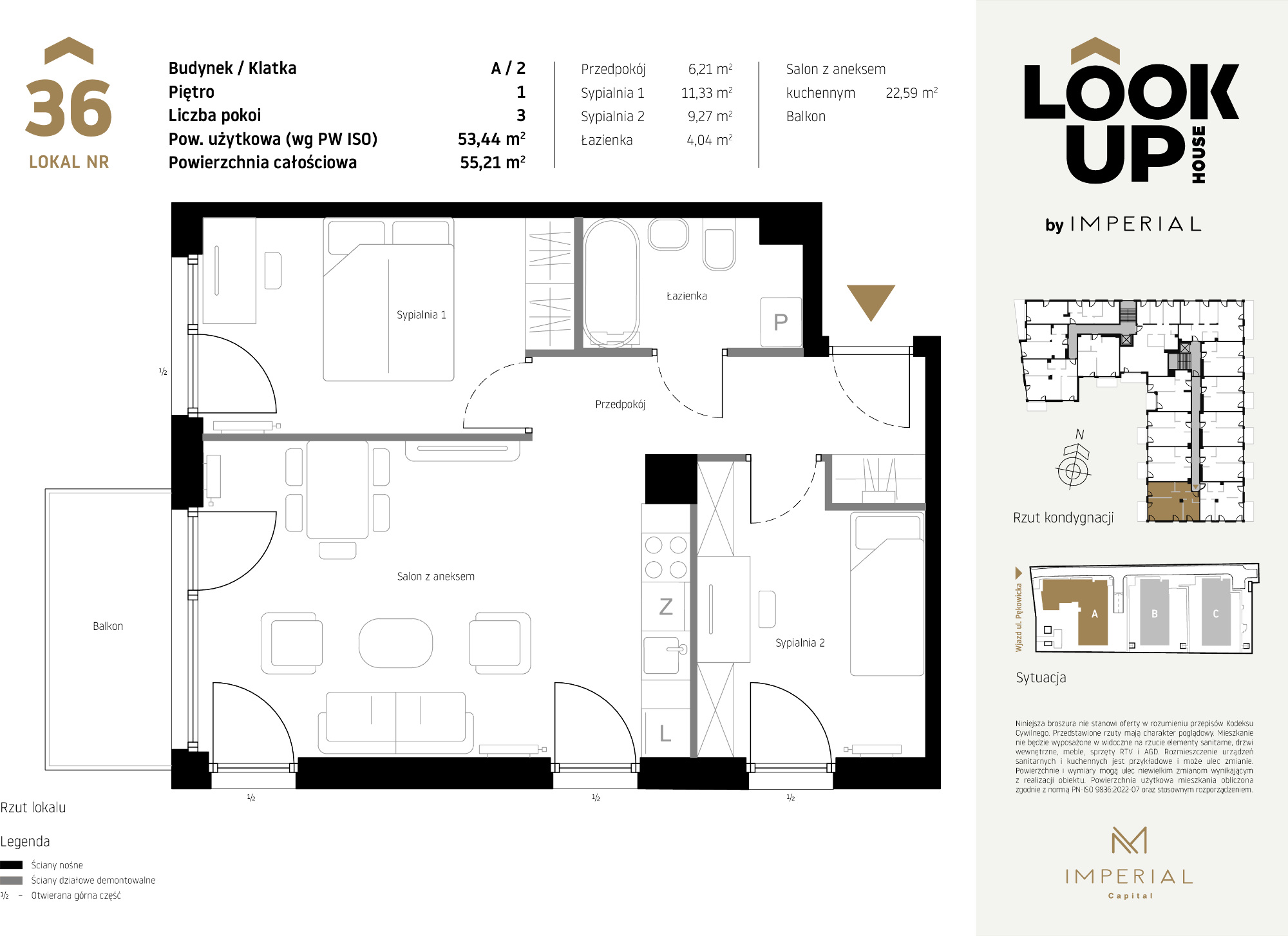 Mieszkanie 53,44 m², piętro 1, oferta nr A36, LOOK UP House, Kraków, Prądnik Biały, ul. Pękowicka-idx