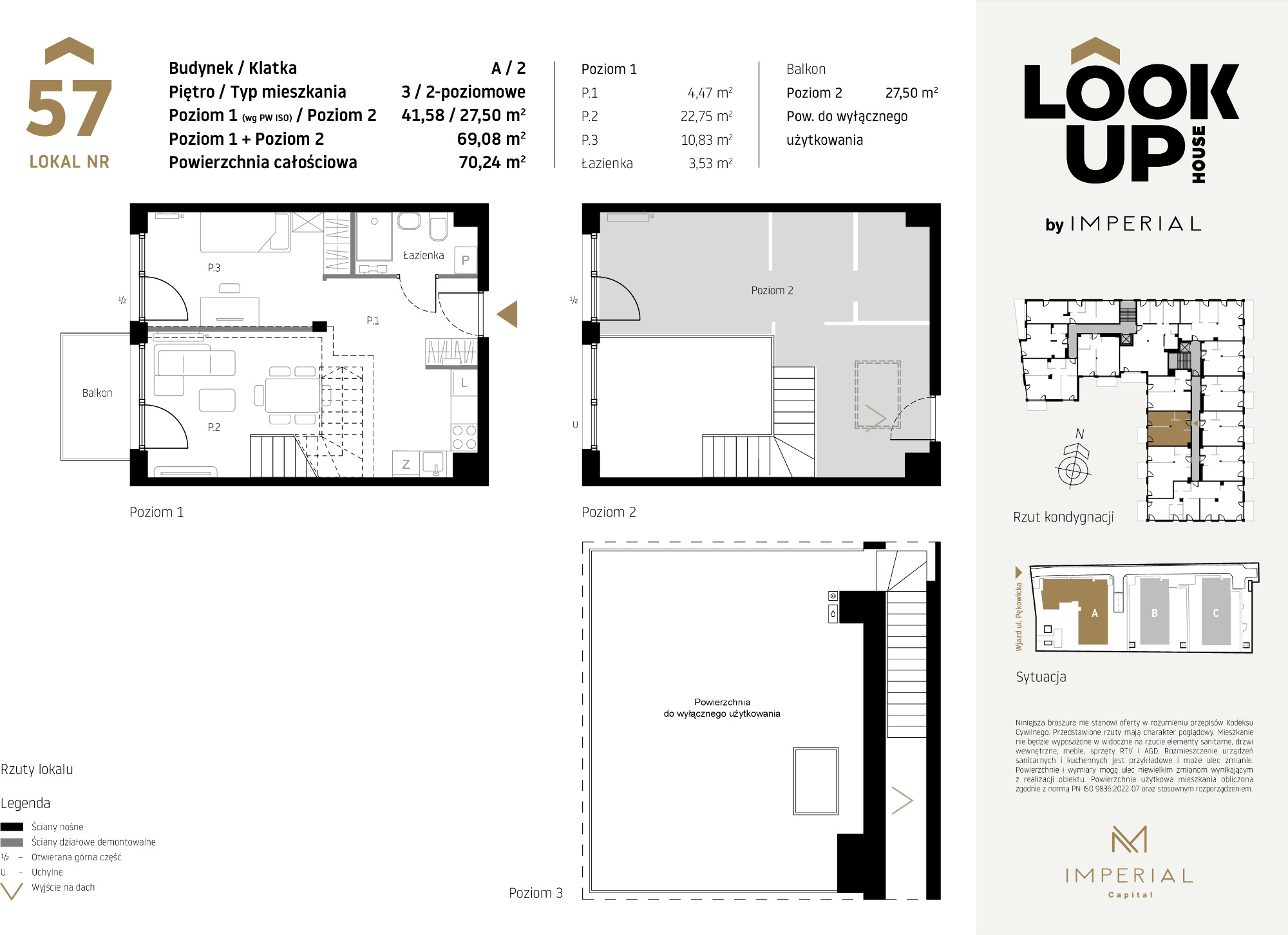 Mieszkanie 69,08 m², piętro 3, oferta nr A57, LOOK UP House, Kraków, Prądnik Biały, ul. Pękowicka-idx