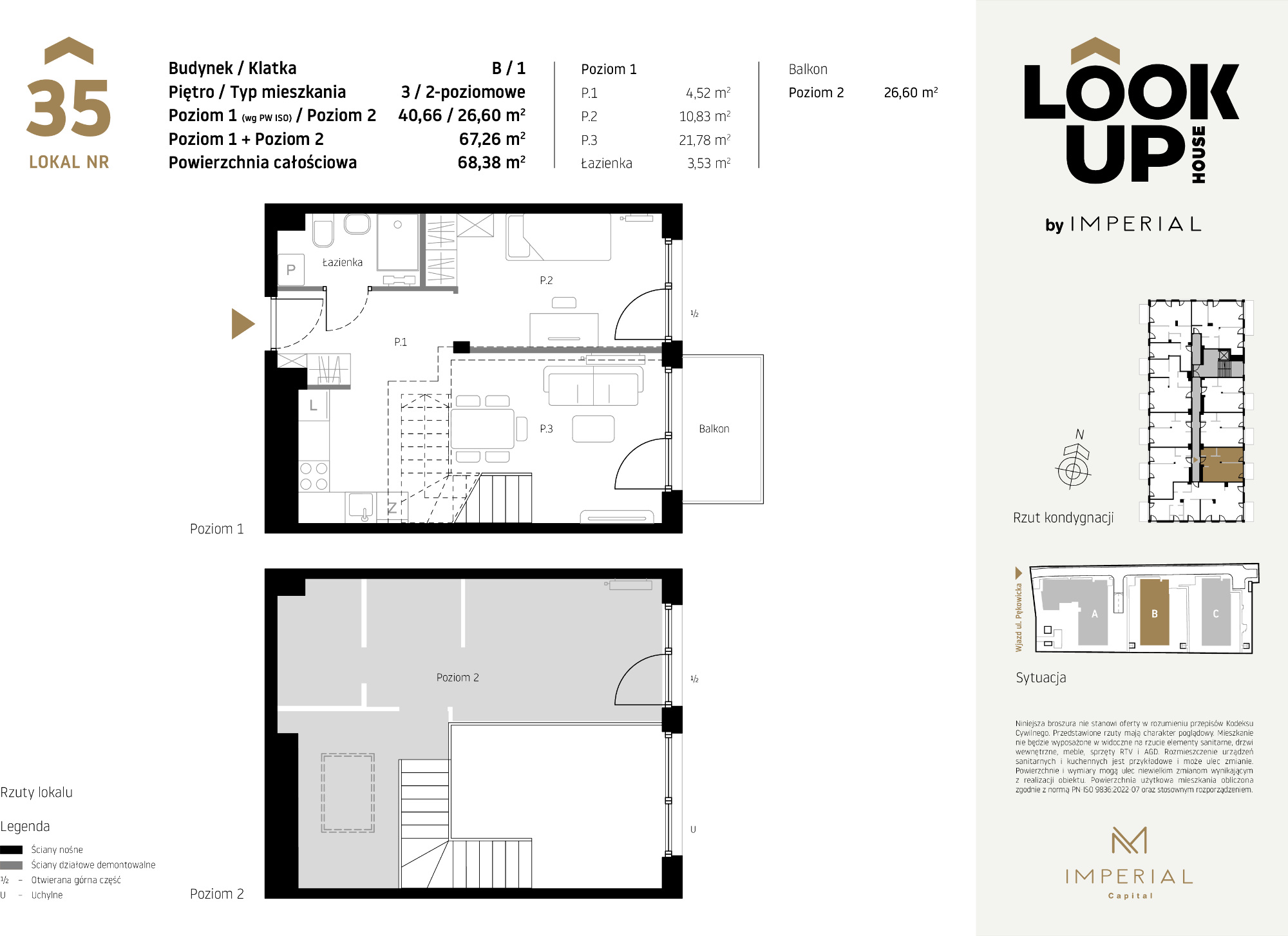 Mieszkanie 67,26 m², piętro 3, oferta nr B35, LOOK UP House, Kraków, Prądnik Biały, ul. Pękowicka-idx