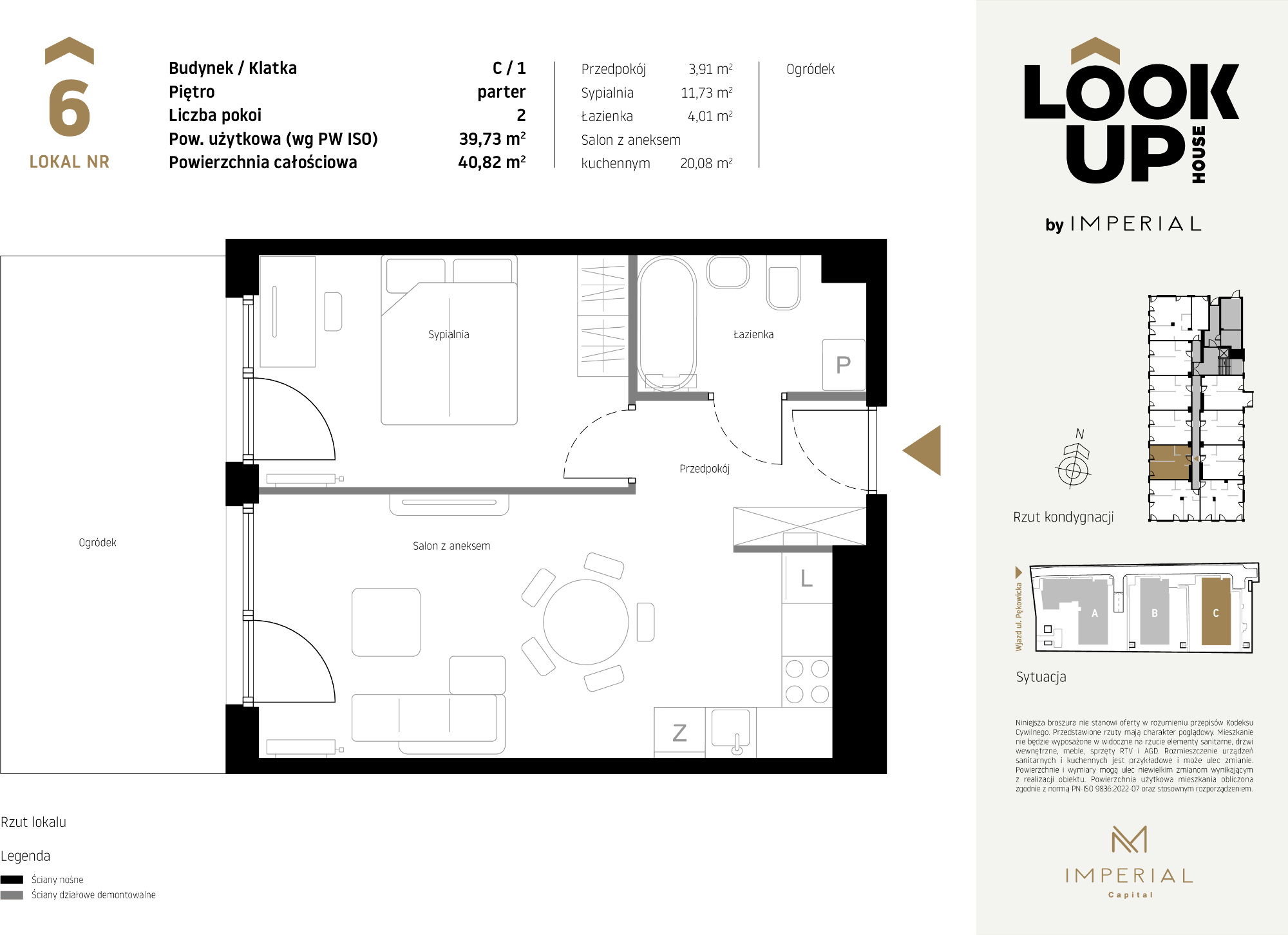 Mieszkanie 39,73 m², parter, oferta nr C6, LOOK UP House, Kraków, Prądnik Biały, ul. Pękowicka-idx