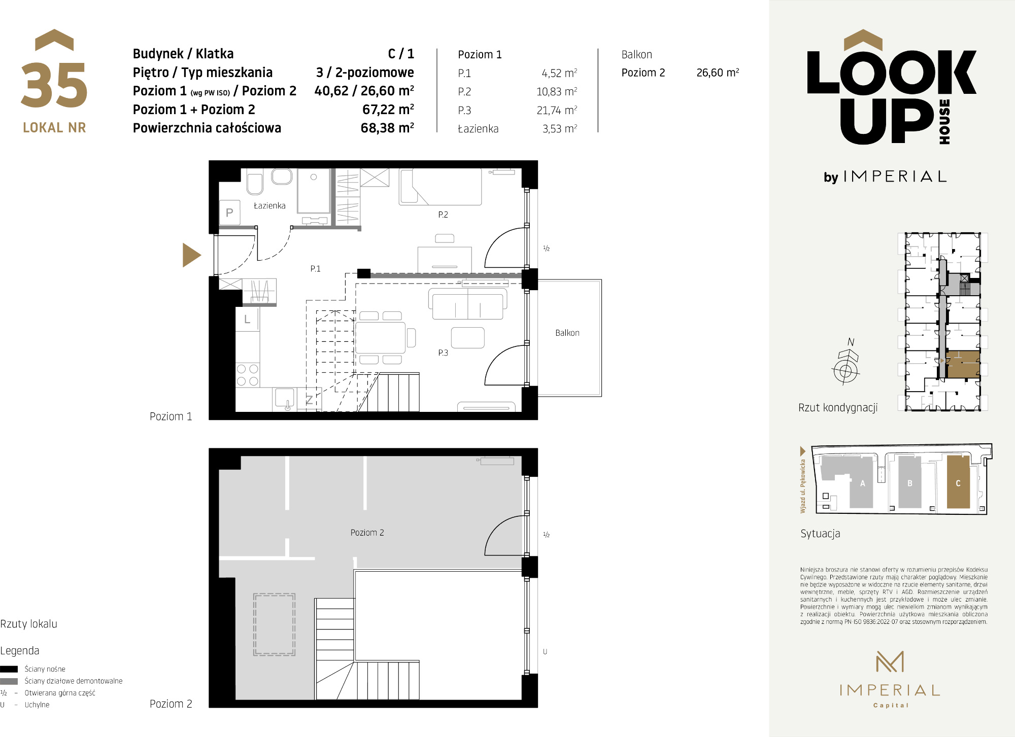 Mieszkanie 67,22 m², piętro 3, oferta nr C35, LOOK UP House, Kraków, Prądnik Biały, ul. Pękowicka-idx