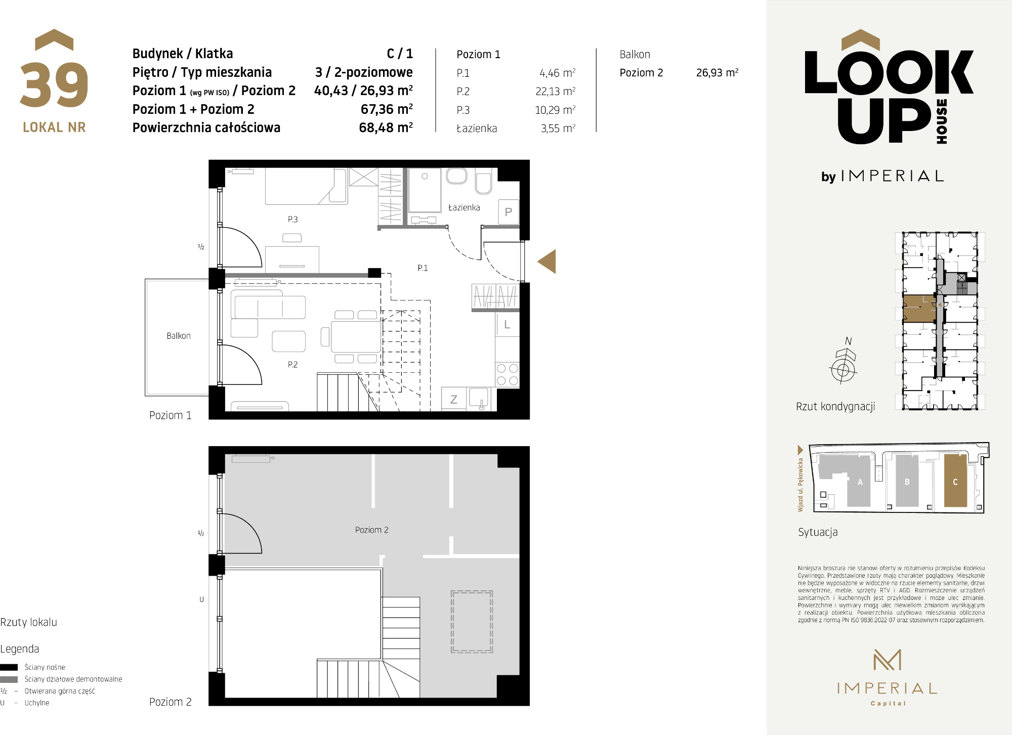 Mieszkanie 67,36 m², piętro 3, oferta nr C39, LOOK UP House, Kraków, Prądnik Biały, ul. Pękowicka-idx