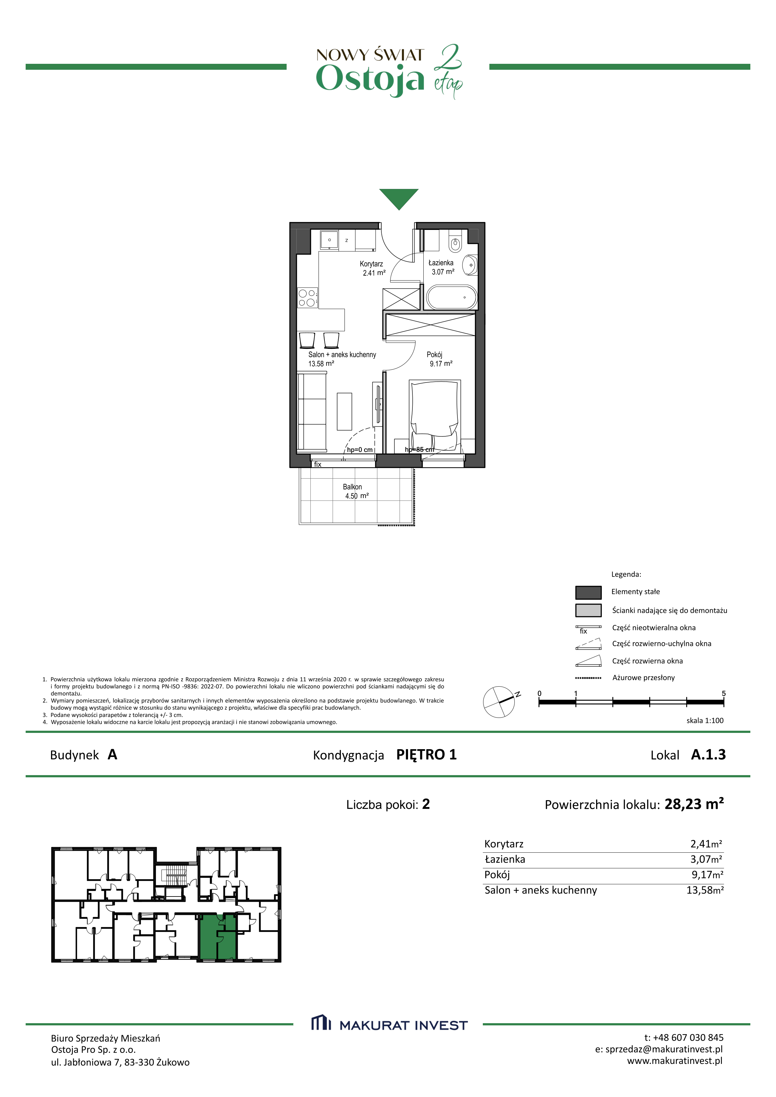 Mieszkanie 28,23 m², piętro 1, oferta nr A.1.3, Nowy Świat Ostoja II etap, Barniewice, ul. Malinowa-idx