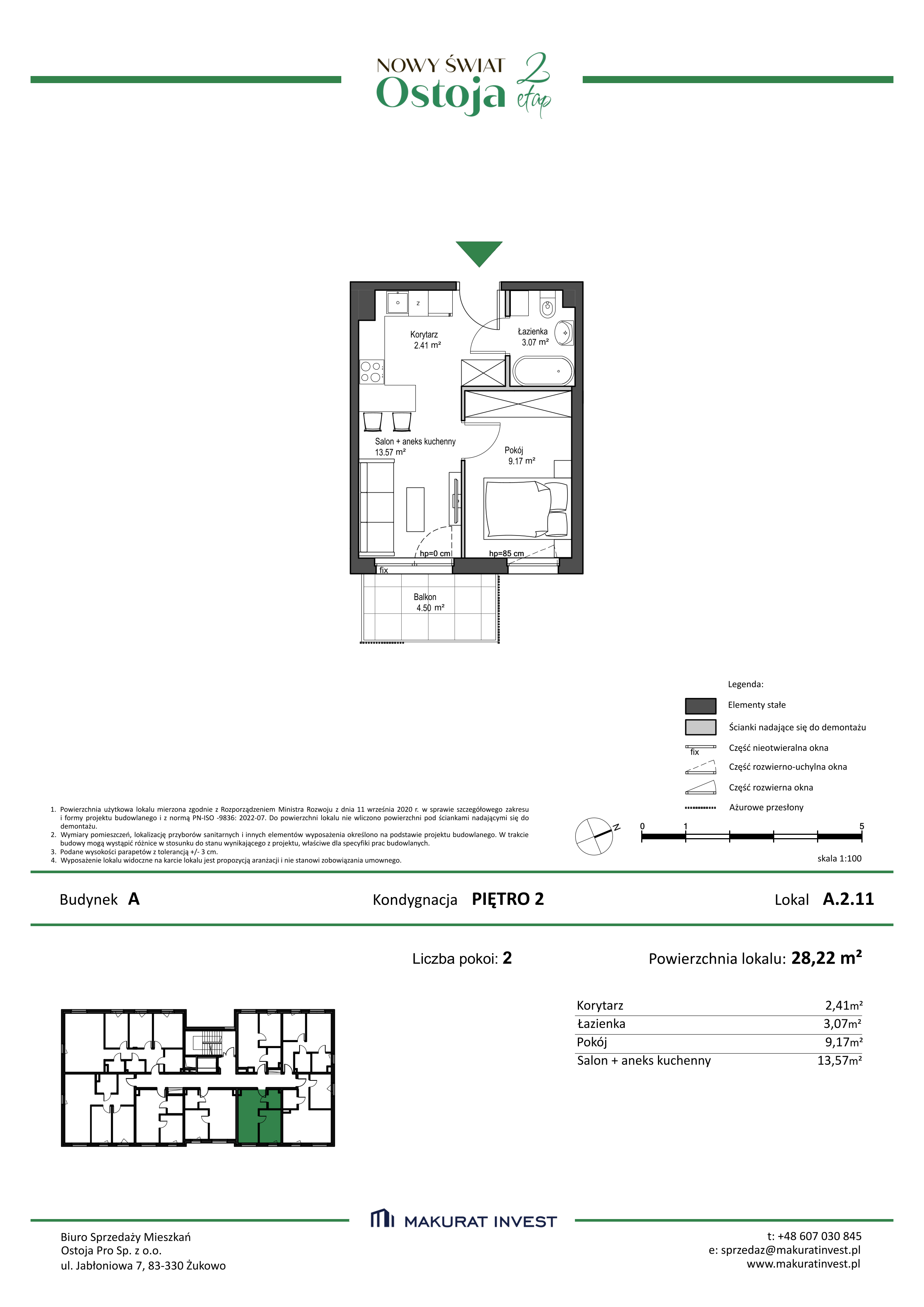 Mieszkanie 28,22 m², piętro 2, oferta nr A.2.11, Nowy Świat Ostoja II etap, Barniewice, ul. Malinowa-idx