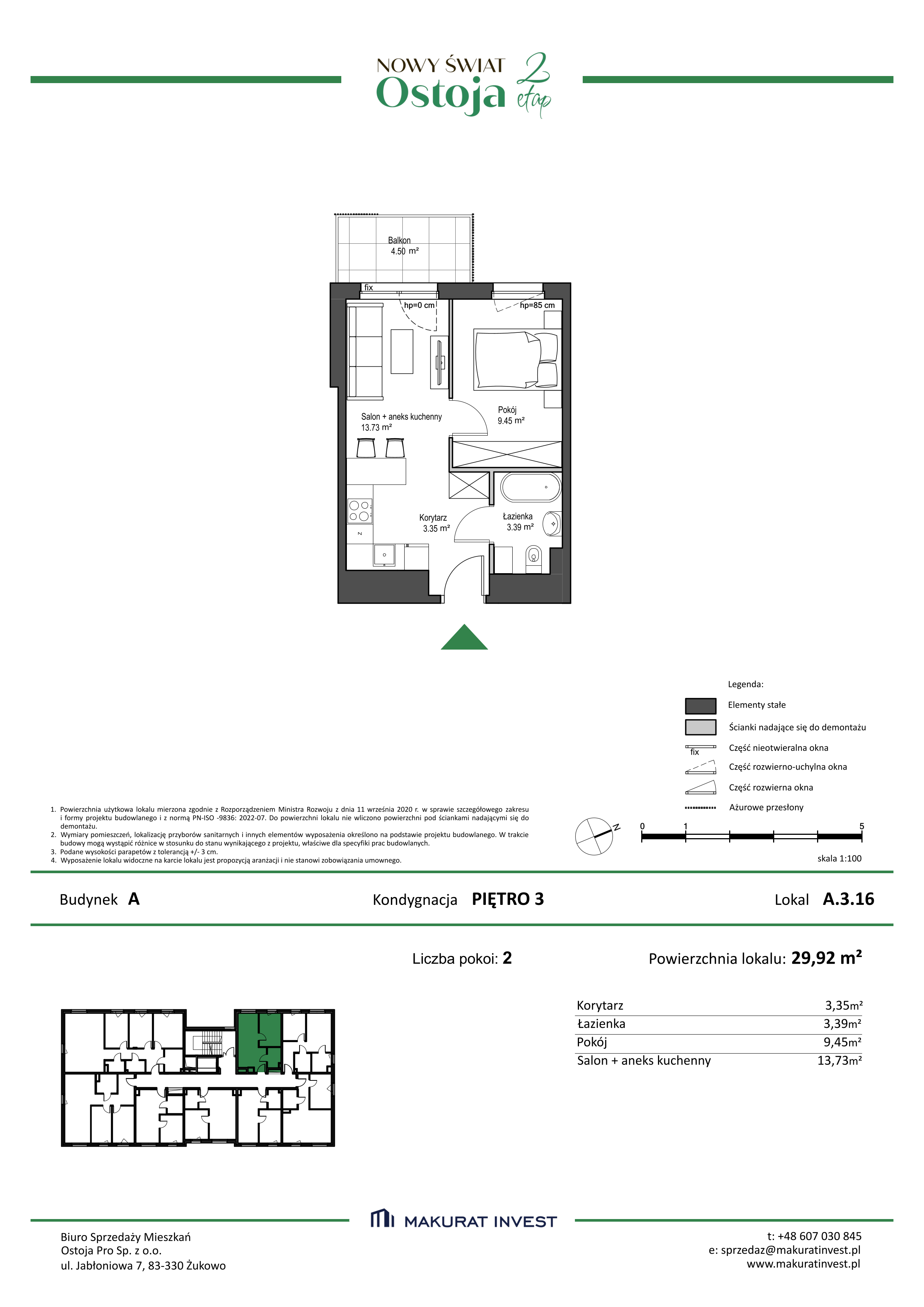 Mieszkanie 29,92 m², piętro 3, oferta nr A.3.16, Nowy Świat Ostoja II etap, Barniewice, ul. Malinowa-idx