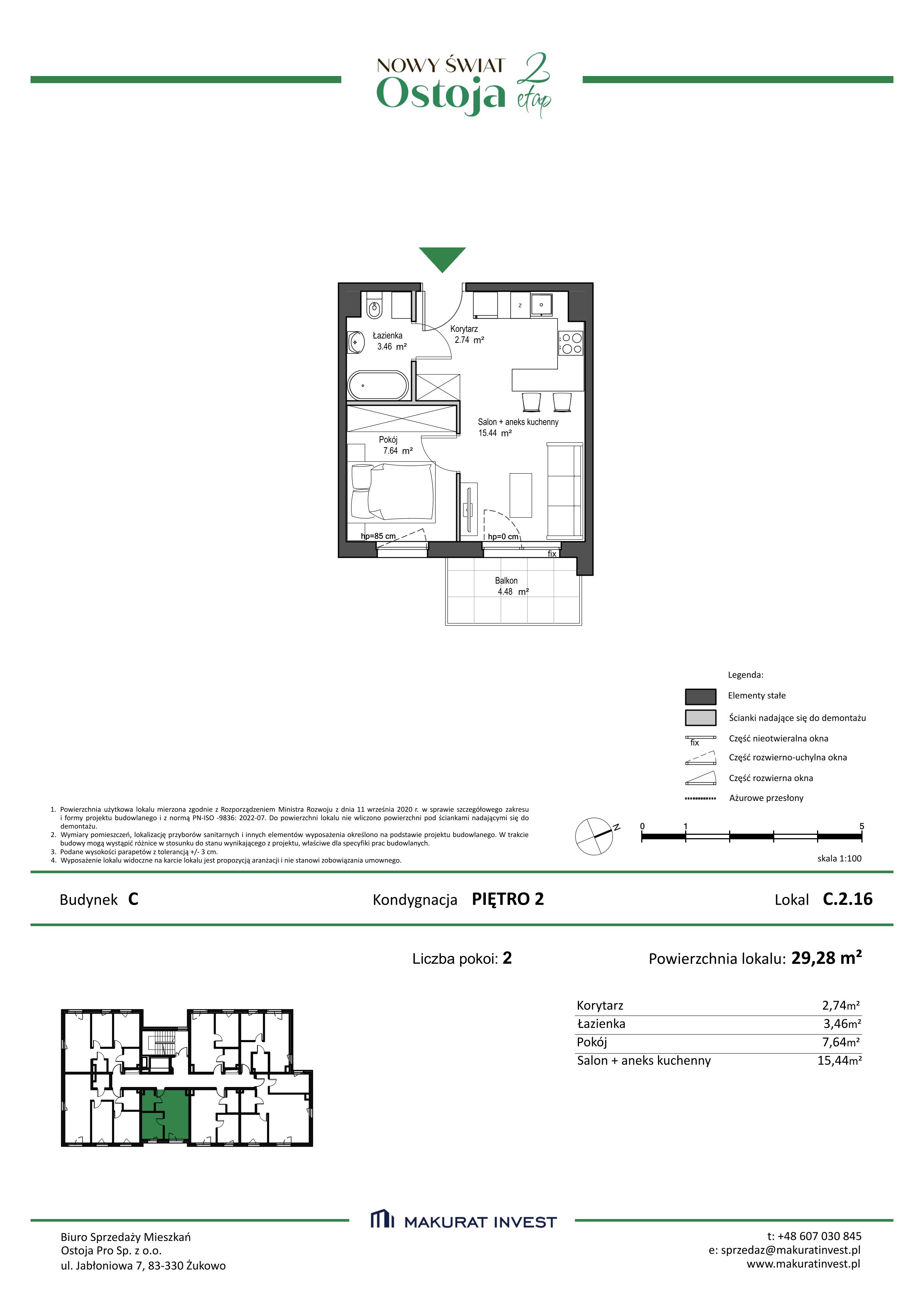 Mieszkanie 29,28 m², piętro 2, oferta nr C.2.16, Nowy Świat Ostoja II etap, Barniewice, ul. Malinowa-idx