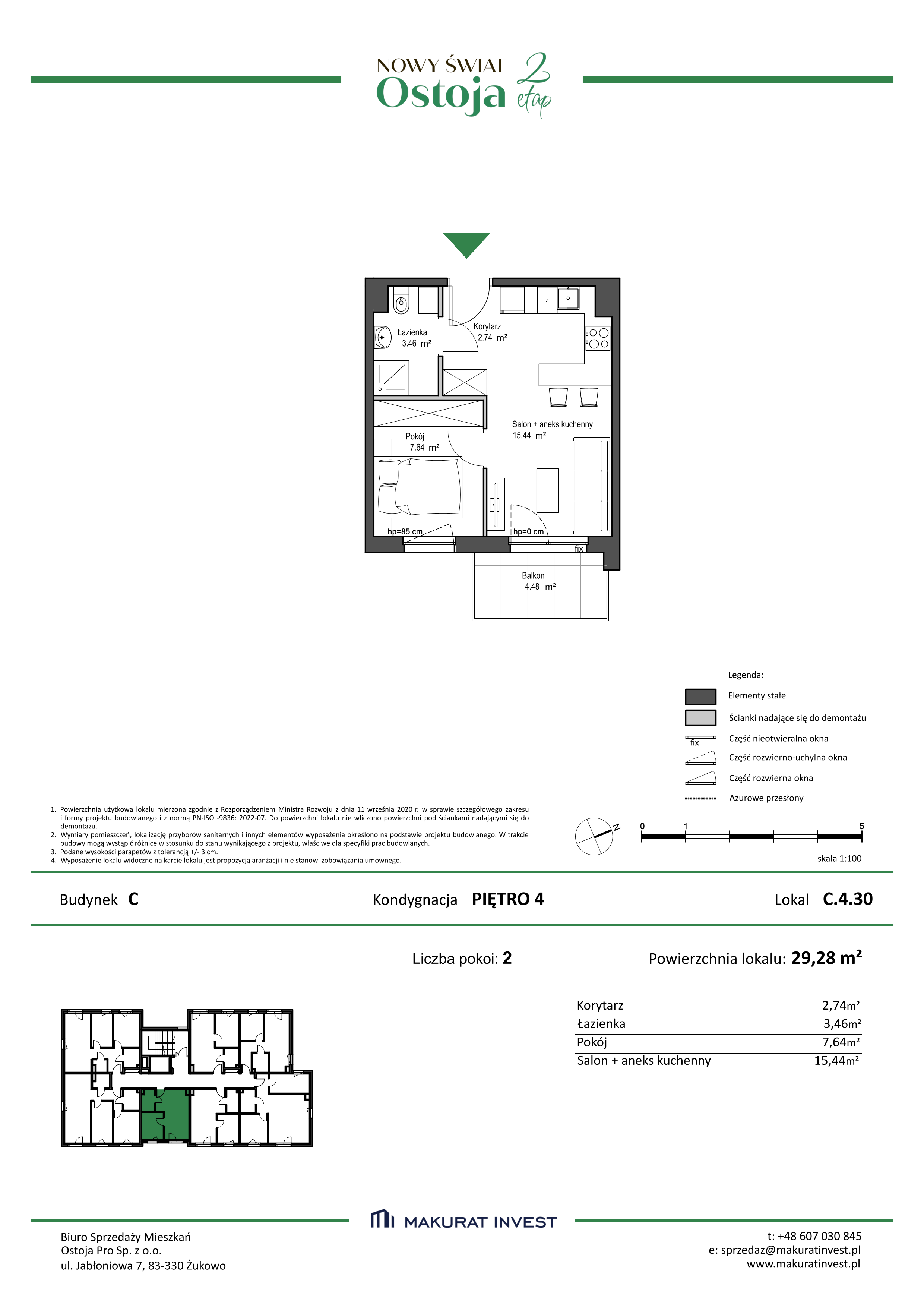 Mieszkanie 29,28 m², piętro 4, oferta nr C.4.30, Nowy Świat Ostoja II etap, Barniewice, ul. Malinowa-idx