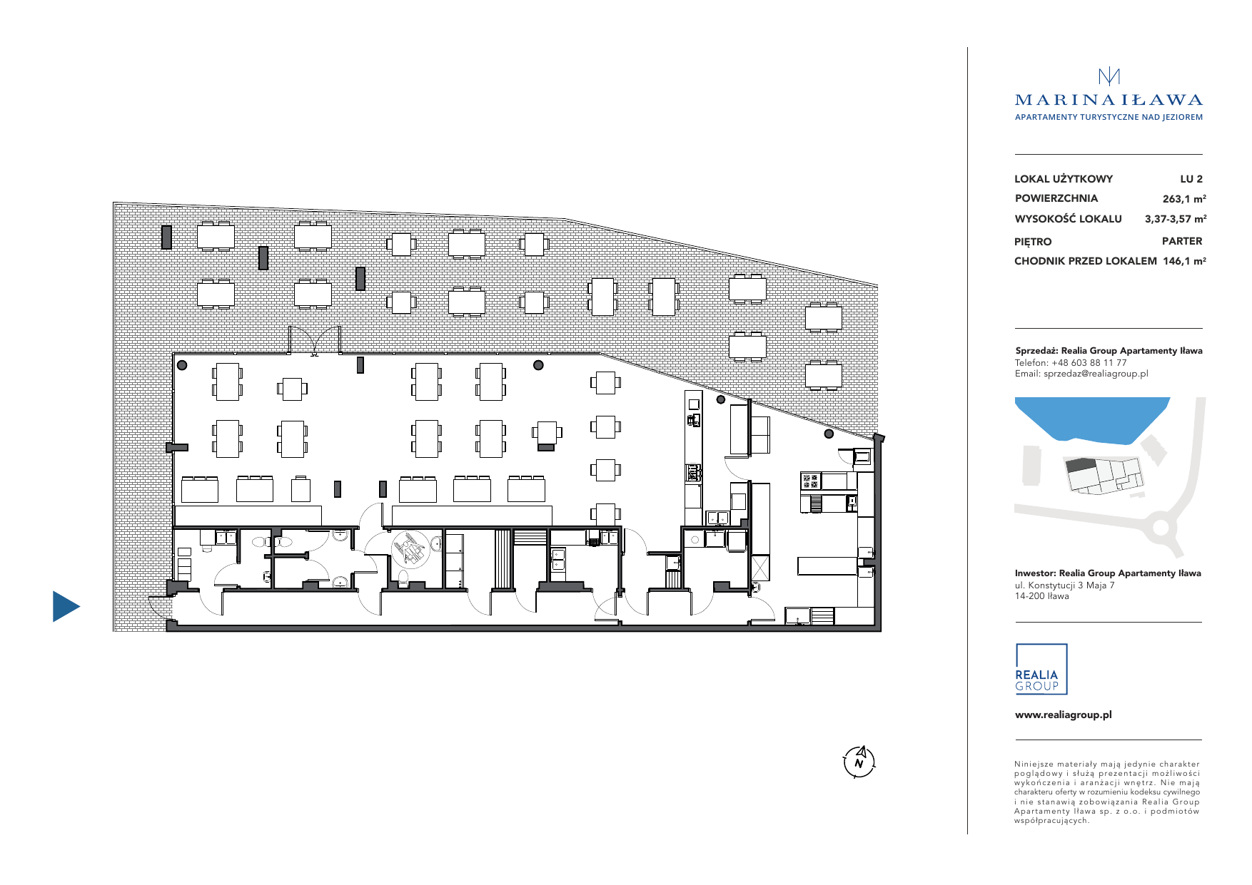 Lokal użytkowy 263,10 m², oferta nr LU 2, Marina Iława - lokale użytkowe, Iława, ul. Konstytucji 3 Maja 7-idx