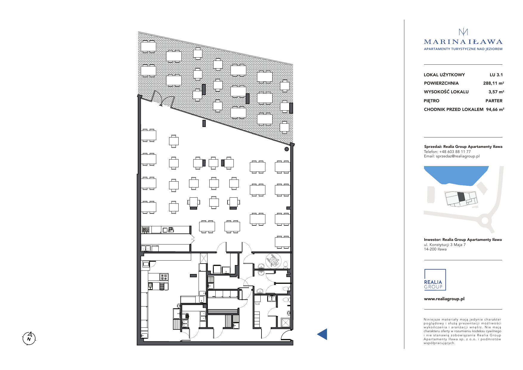 Lokal użytkowy 288,11 m², oferta nr LU 3.1, Marina Iława - lokale użytkowe, Iława, ul. Konstytucji 3 Maja 7-idx