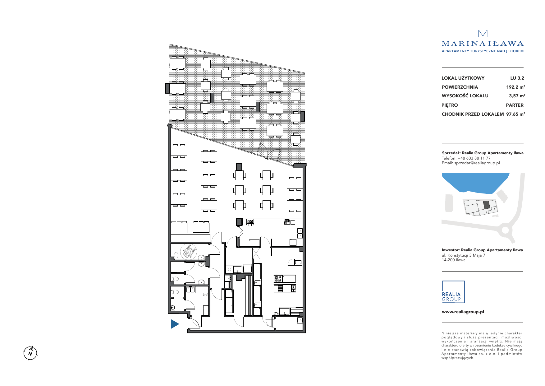 Lokal użytkowy 192,21 m², oferta nr LU 3.2, Marina Iława - lokale użytkowe, Iława, ul. Konstytucji 3 Maja 7-idx