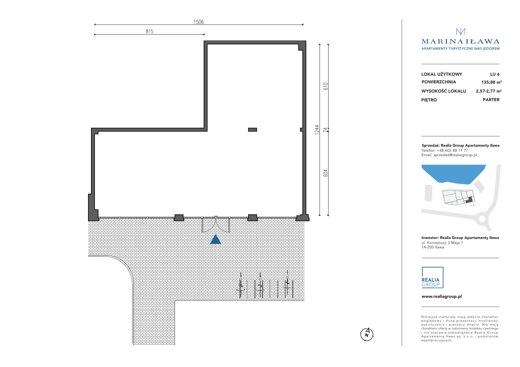 Lokal użytkowy 135,88 m², oferta nr LU 6, Marina Iława - lokale użytkowe, Iława, ul. Konstytucji 3 Maja 7-idx