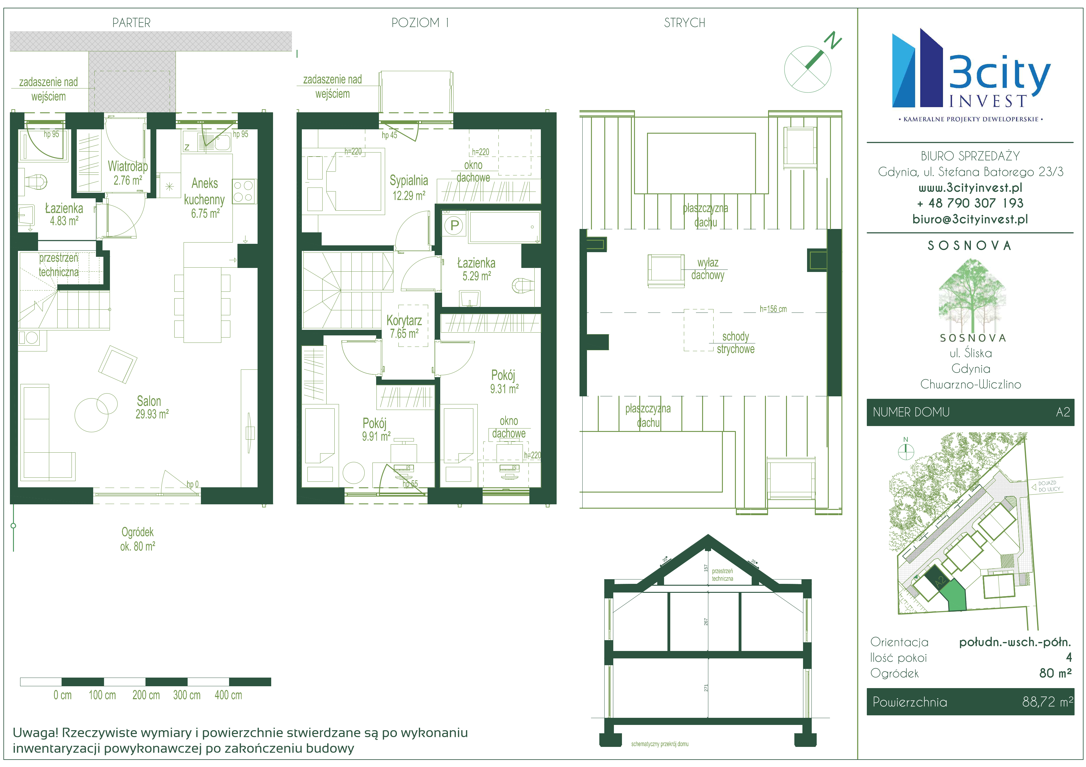 Dom 88,72 m², oferta nr A2, Sosnova, Gdynia, Chwarzno-Wiczlino, ul. Śliska-idx