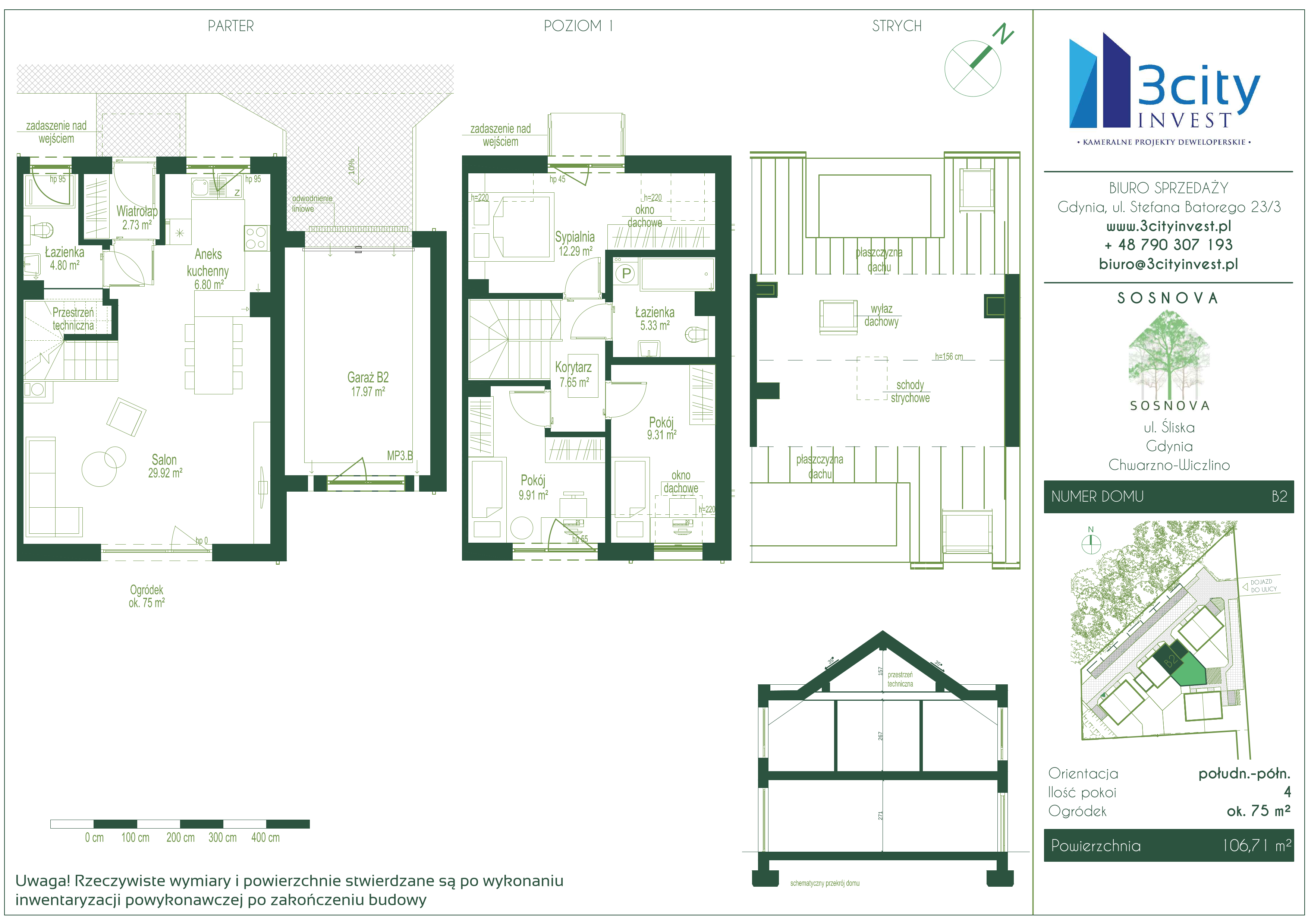 Dom 106,71 m², oferta nr B2, Sosnova, Gdynia, Chwarzno-Wiczlino, ul. Śliska-idx