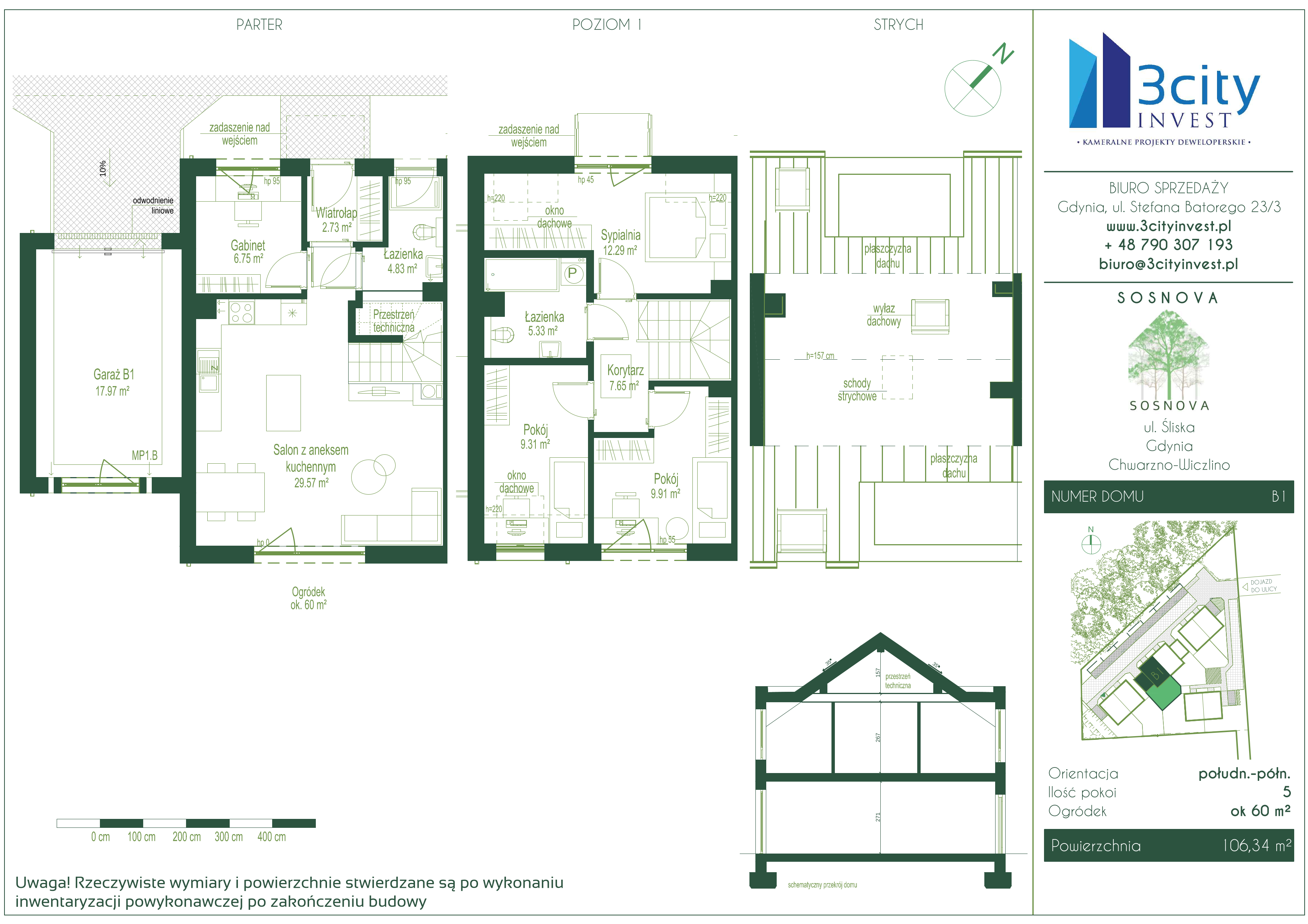 Dom 106,34 m², oferta nr B1, Sosnova, Gdynia, Chwarzno-Wiczlino, ul. Śliska-idx