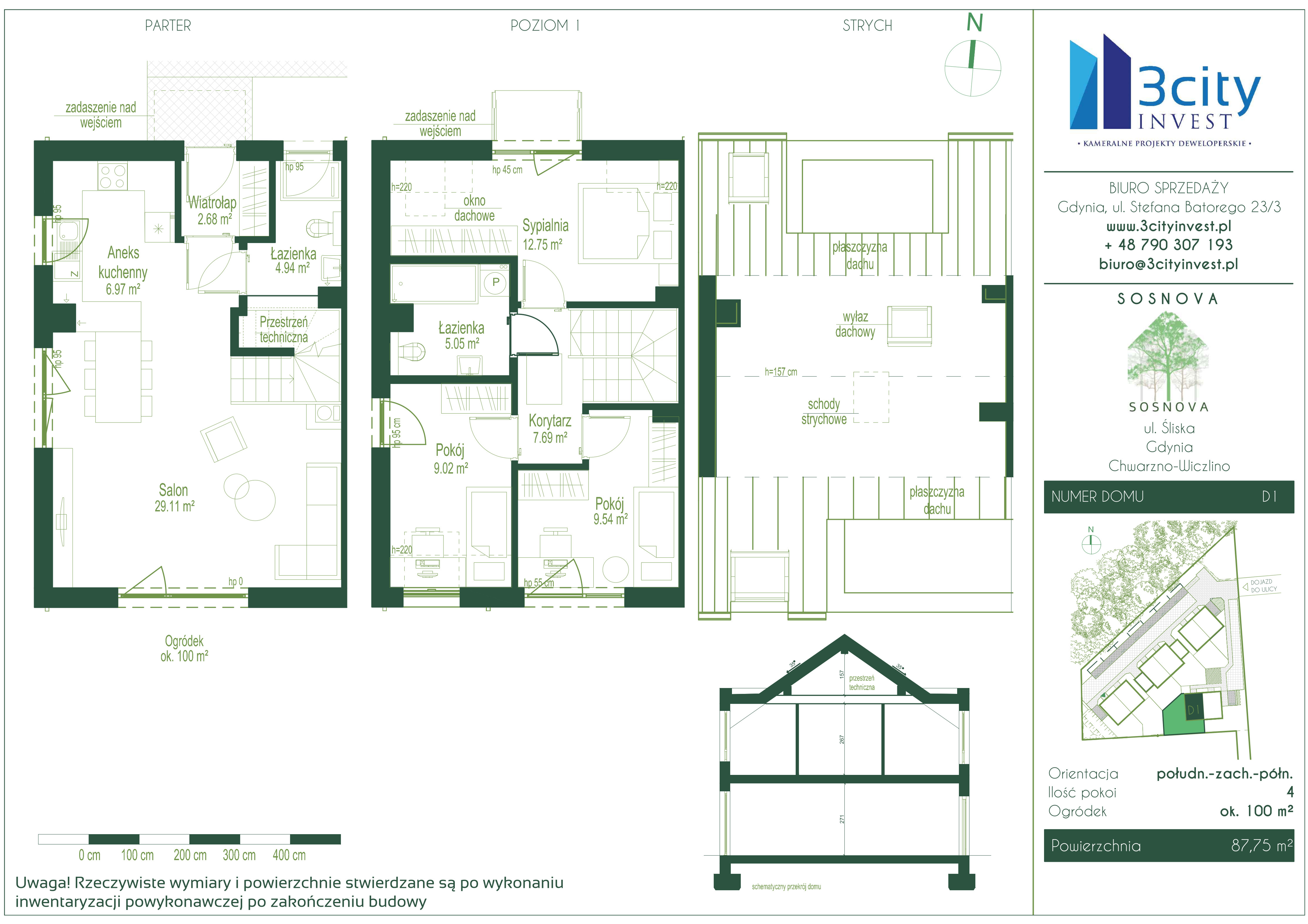 Dom 87,75 m², oferta nr D1, Sosnova, Gdynia, Chwarzno-Wiczlino, ul. Śliska-idx