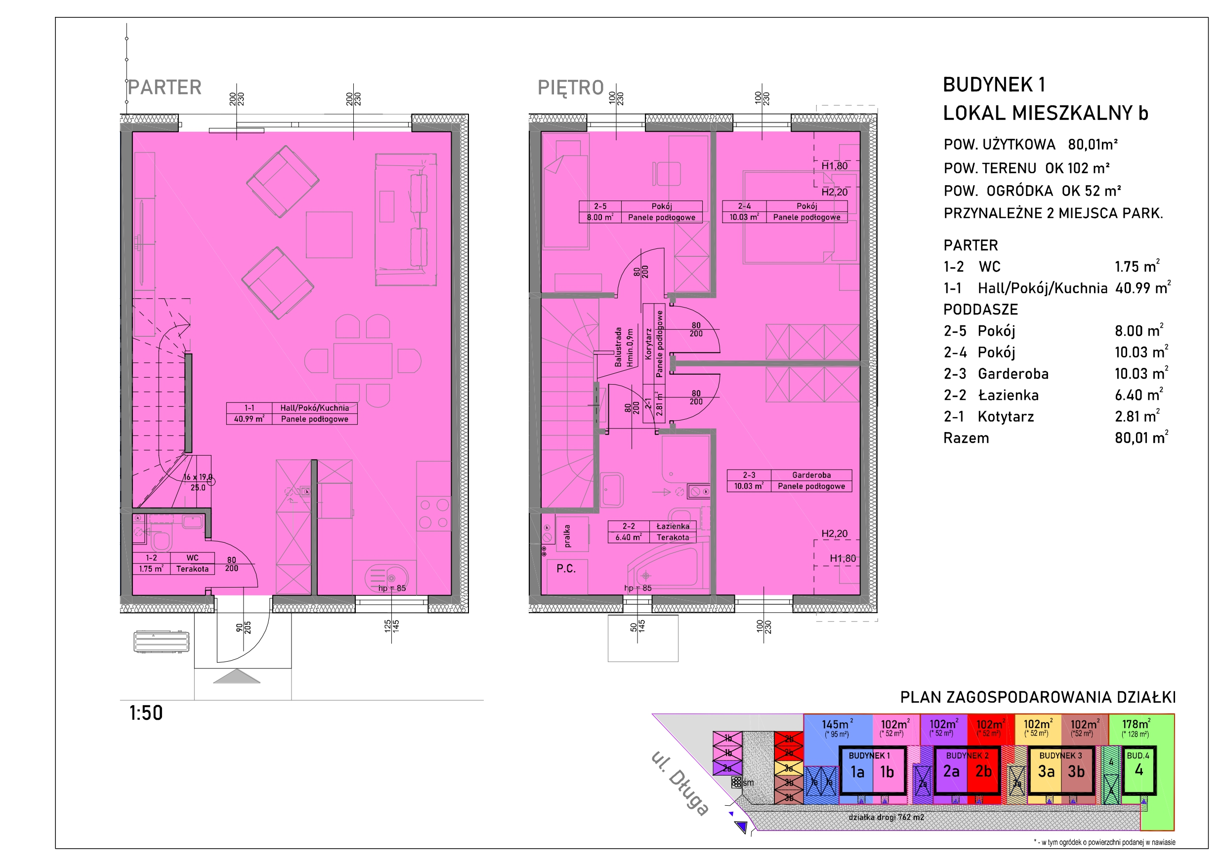 Mieszkanie 80,01 m², parter, oferta nr 1b, Mierzyn, ul. Długa, Mierzyn, ul. Długa-idx