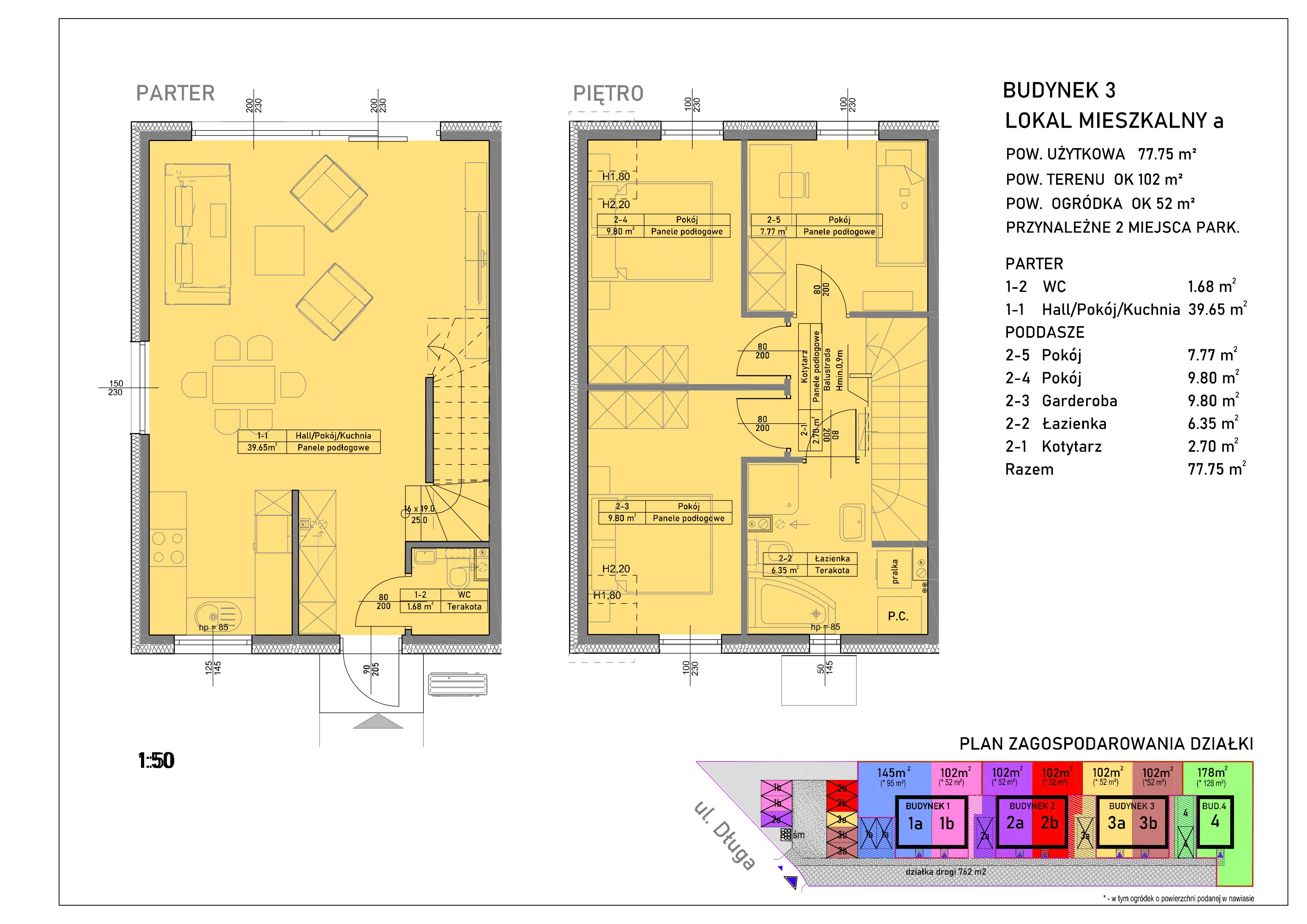 Mieszkanie 77,75 m², parter, oferta nr 3a, Mierzyn, ul. Długa, Mierzyn, ul. Długa-idx