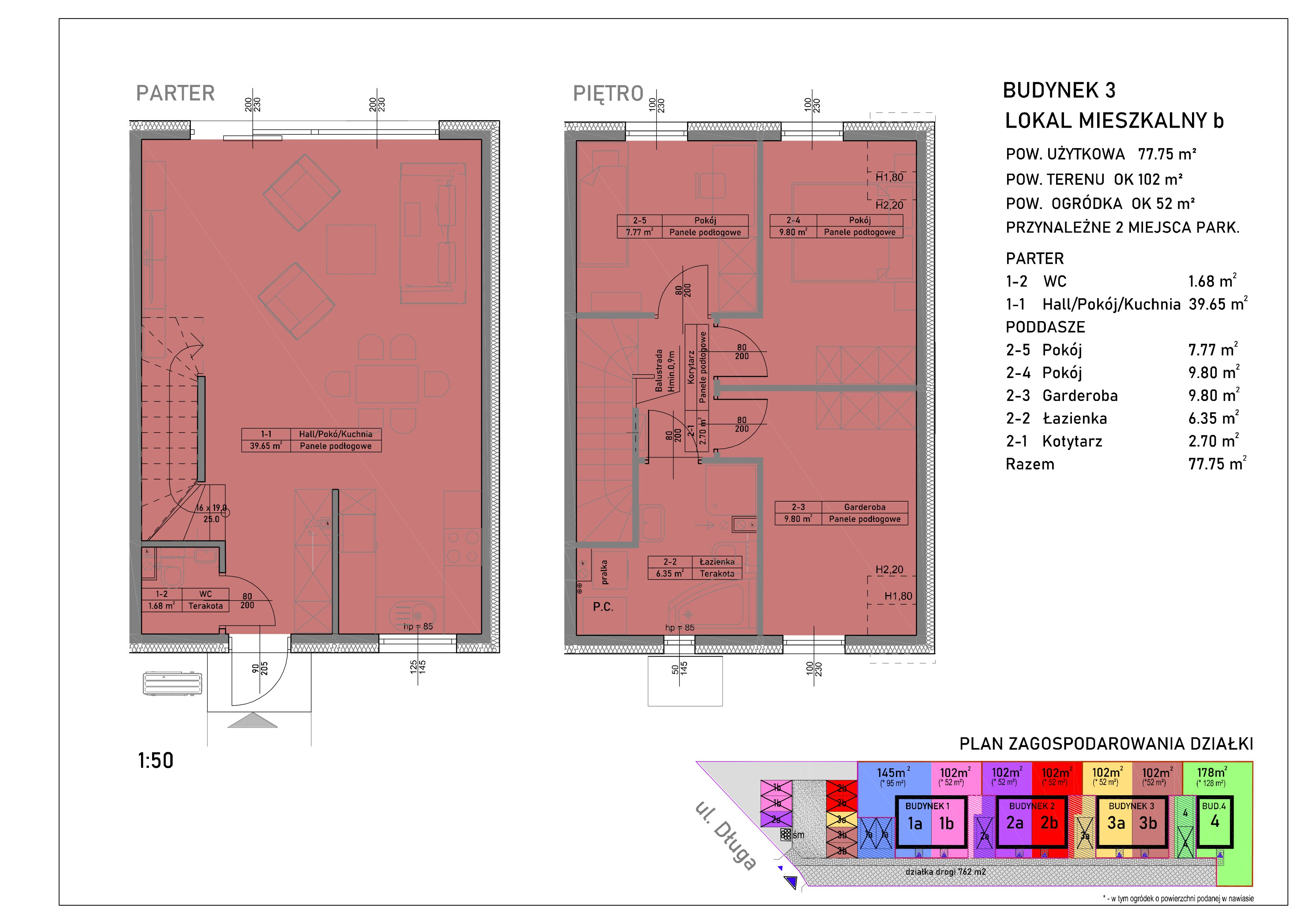 Mieszkanie 77,75 m², parter, oferta nr 3b, Mierzyn, ul. Długa, Mierzyn, ul. Długa-idx