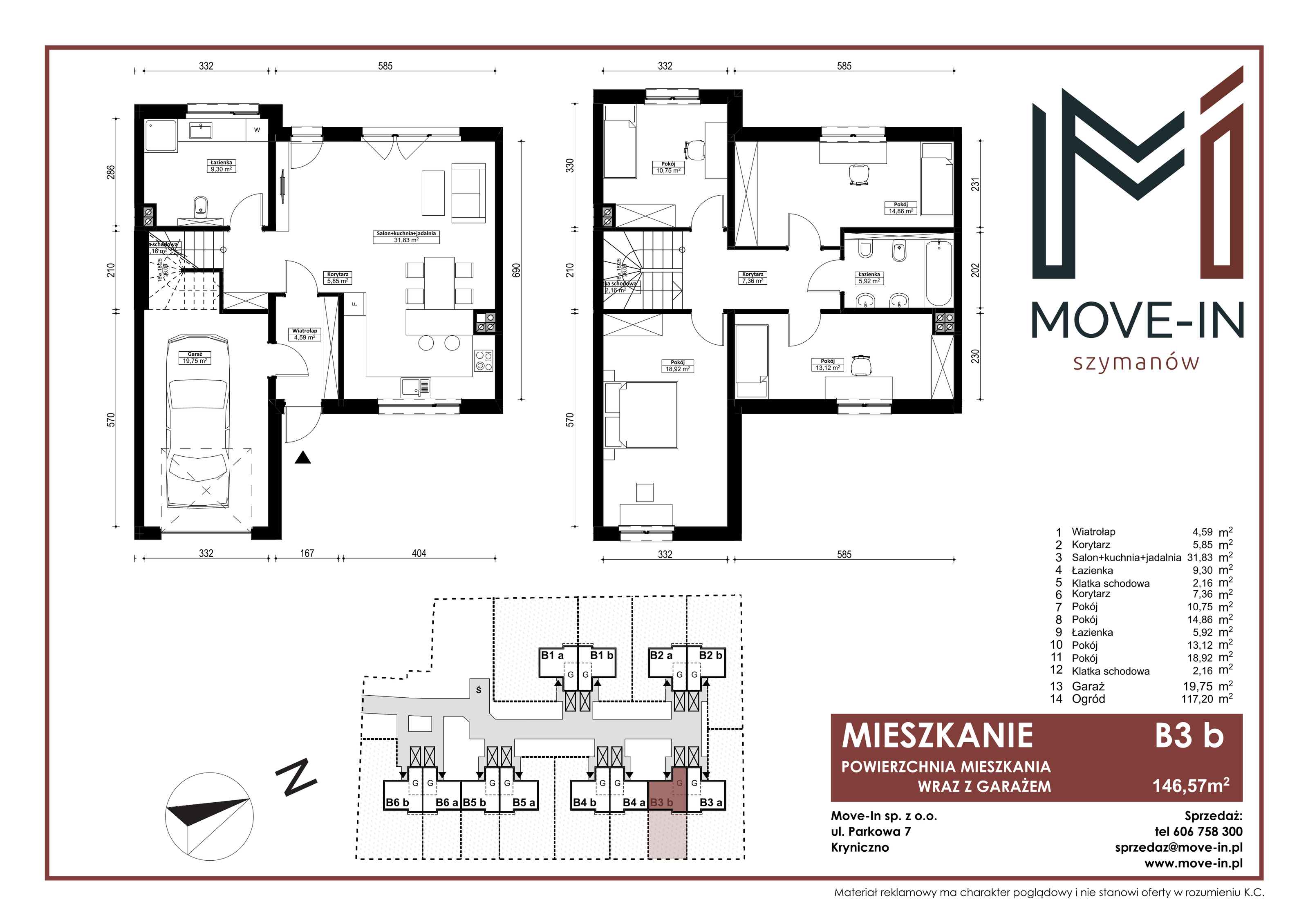 Dom 146,57 m², oferta nr B3b, Szymanów, Szymanów, ul. Lipowa 44-idx