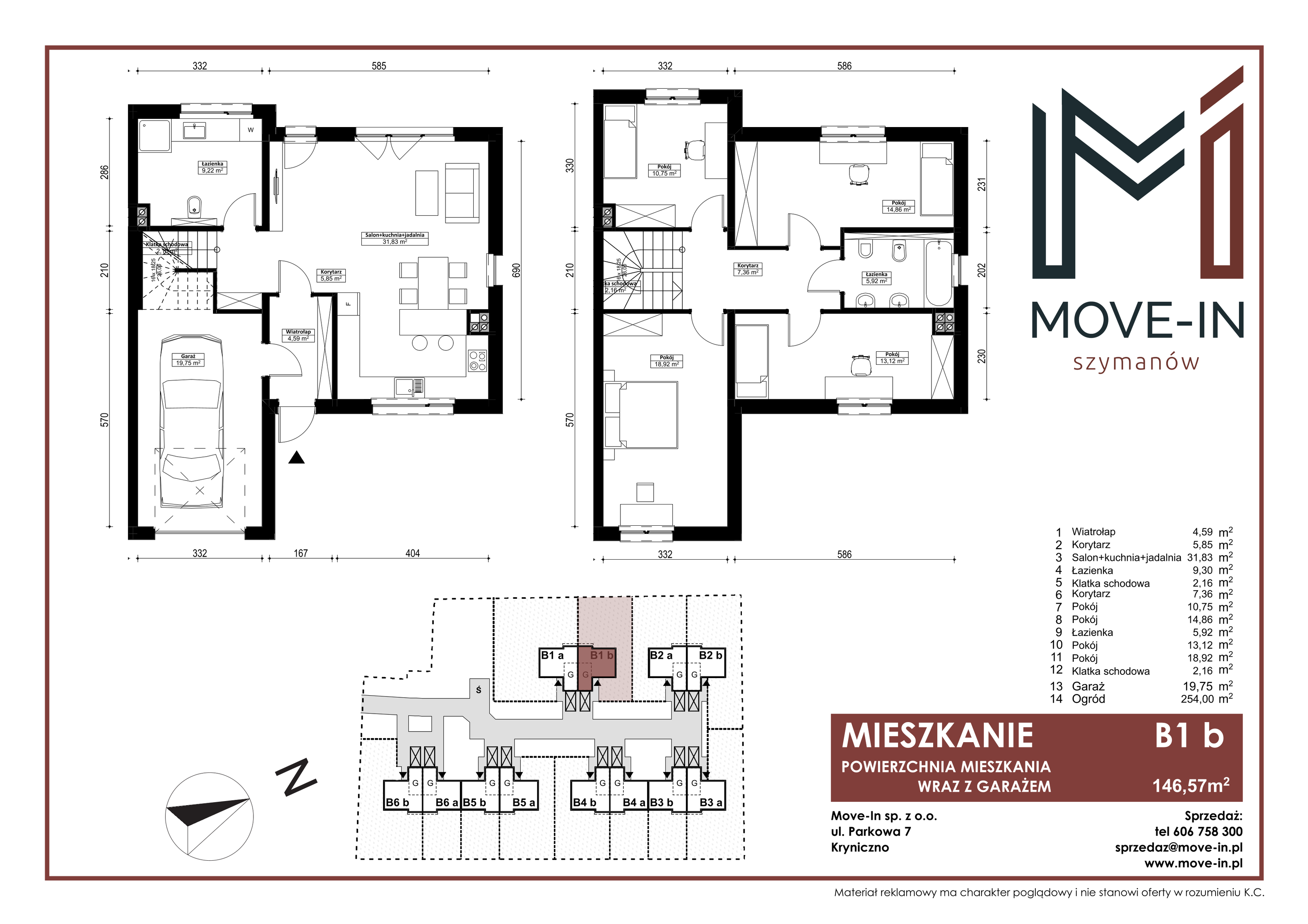 Dom 146,57 m², oferta nr B1b, Szymanów, Szymanów, ul. Lipowa 44-idx