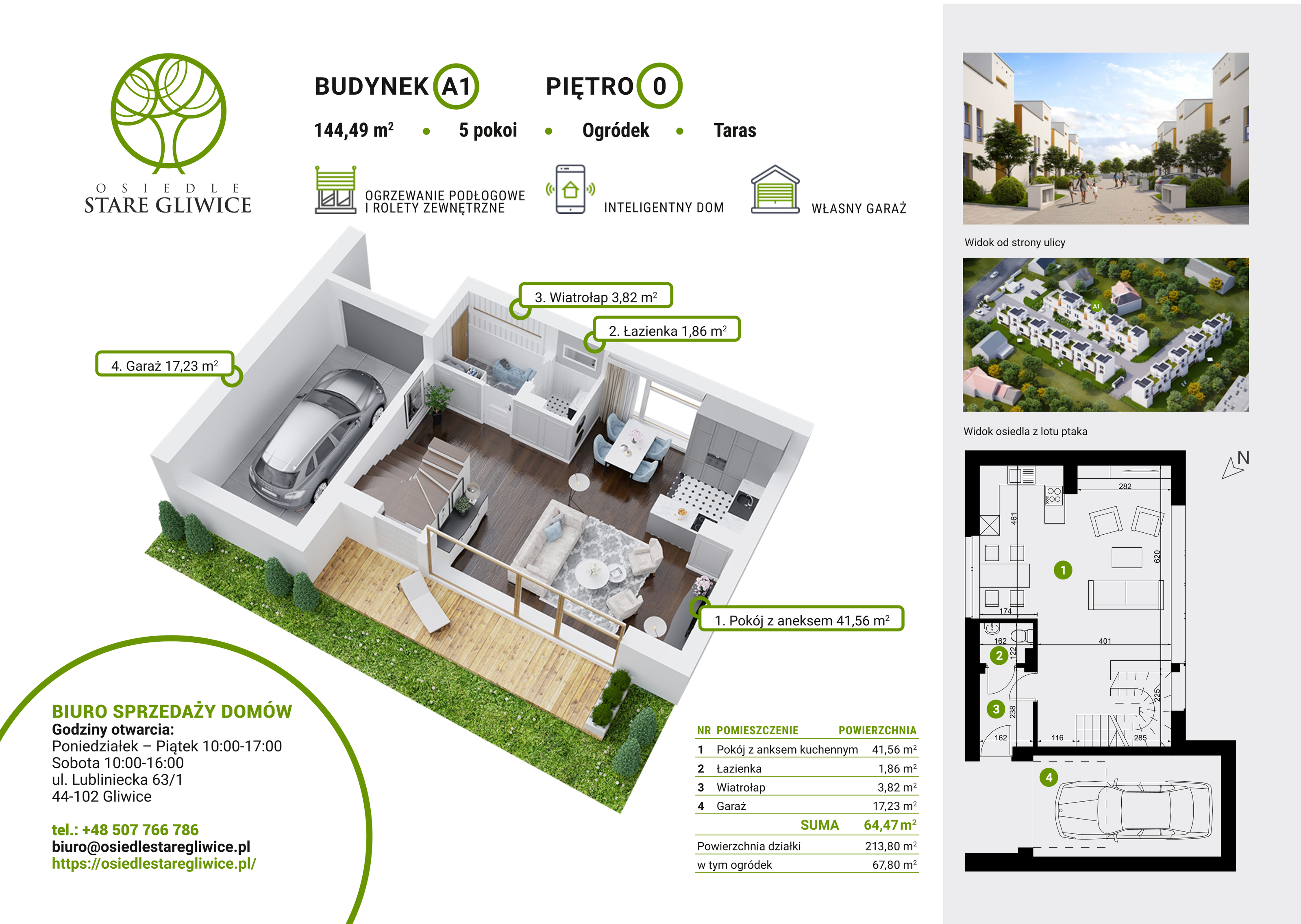 Dom 149,60 m², oferta nr A1, Osiedle Stare Gliwice, Gliwice, Stare Gliwice, ul. Wiejska 35-37-idx