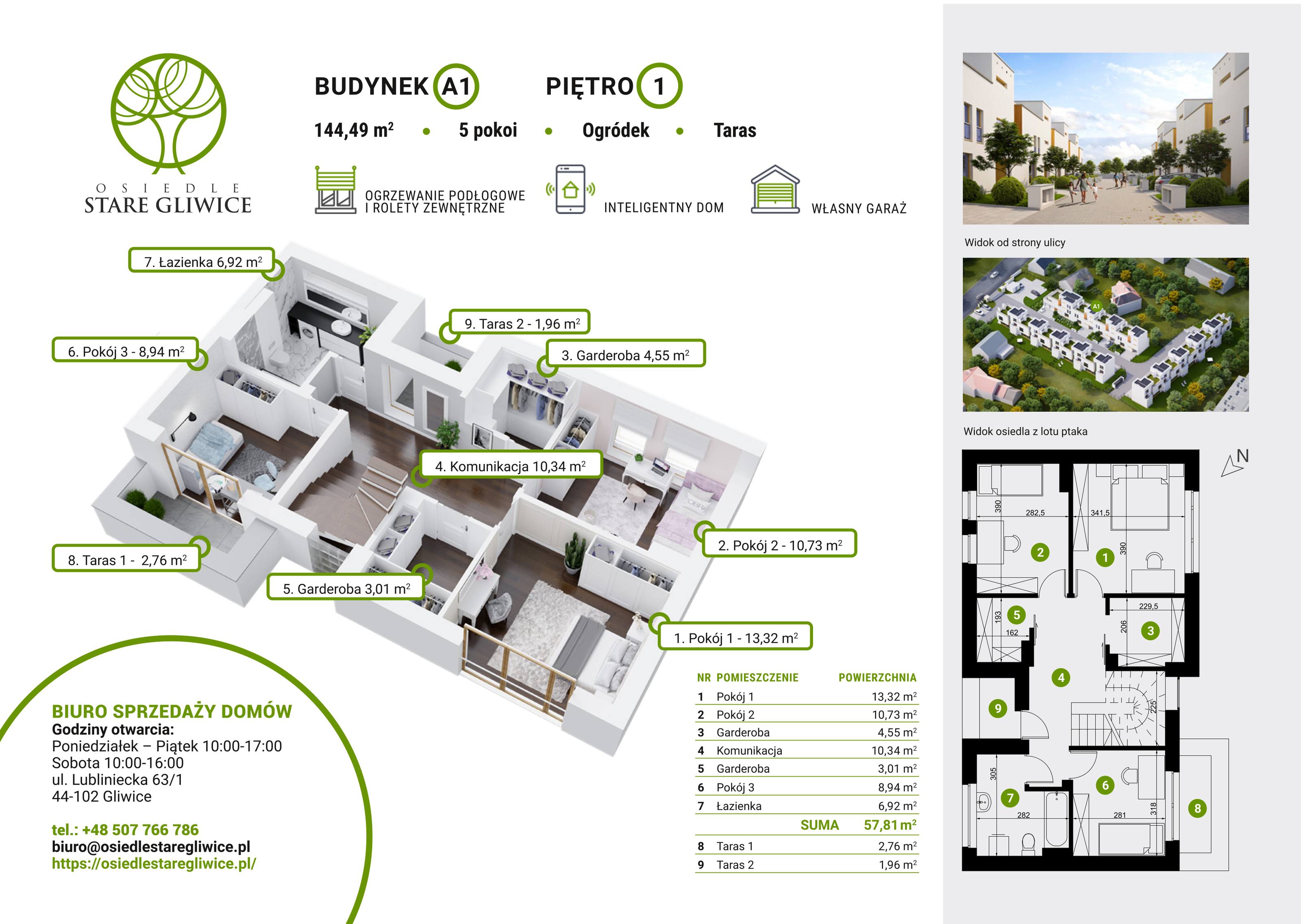 Dom 149,60 m², oferta nr A1, Osiedle Stare Gliwice, Gliwice, Stare Gliwice, ul. Wiejska 35-37-idx