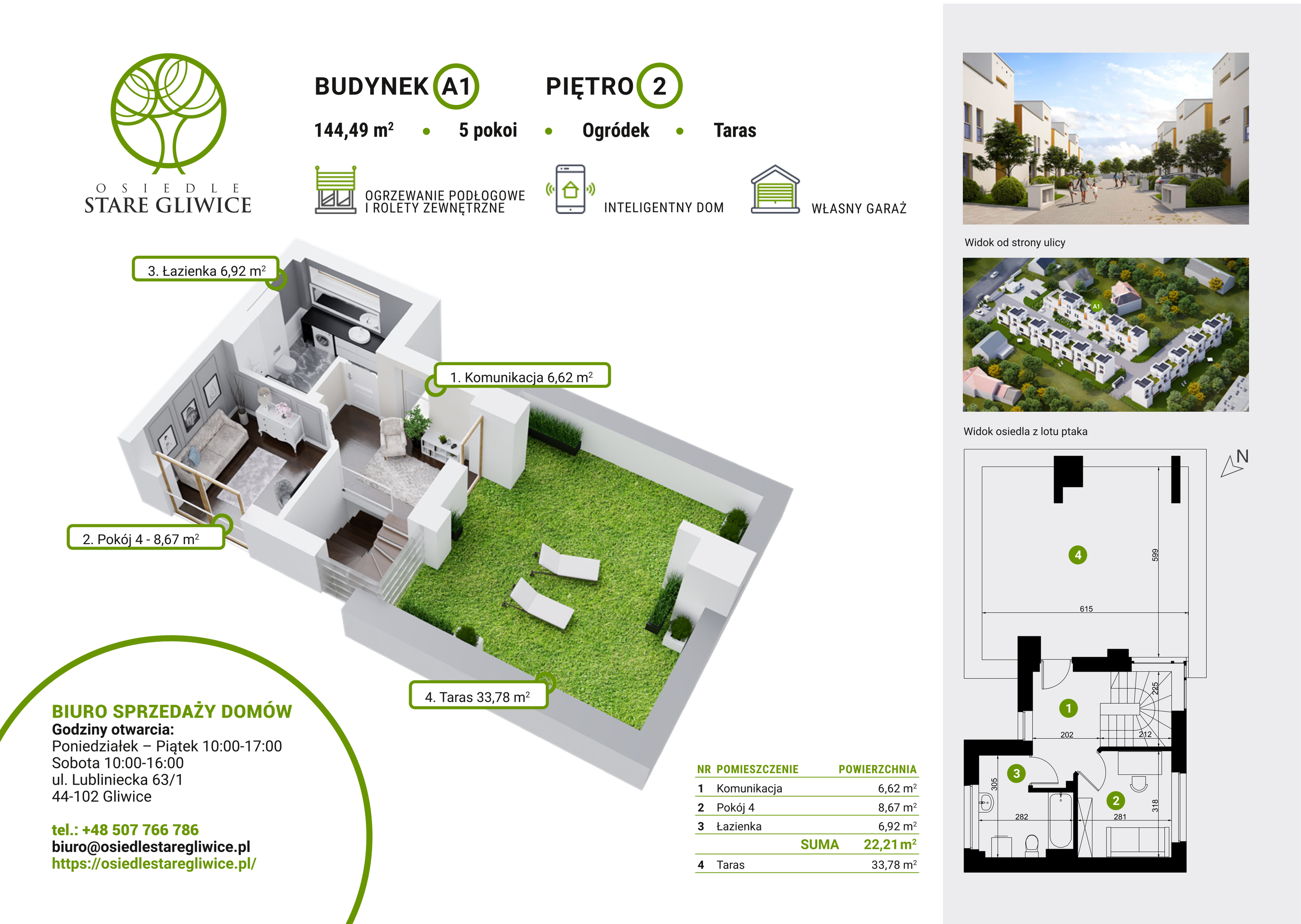 Dom 149,60 m², oferta nr A1, Osiedle Stare Gliwice, Gliwice, Stare Gliwice, ul. Wiejska 35-37-idx