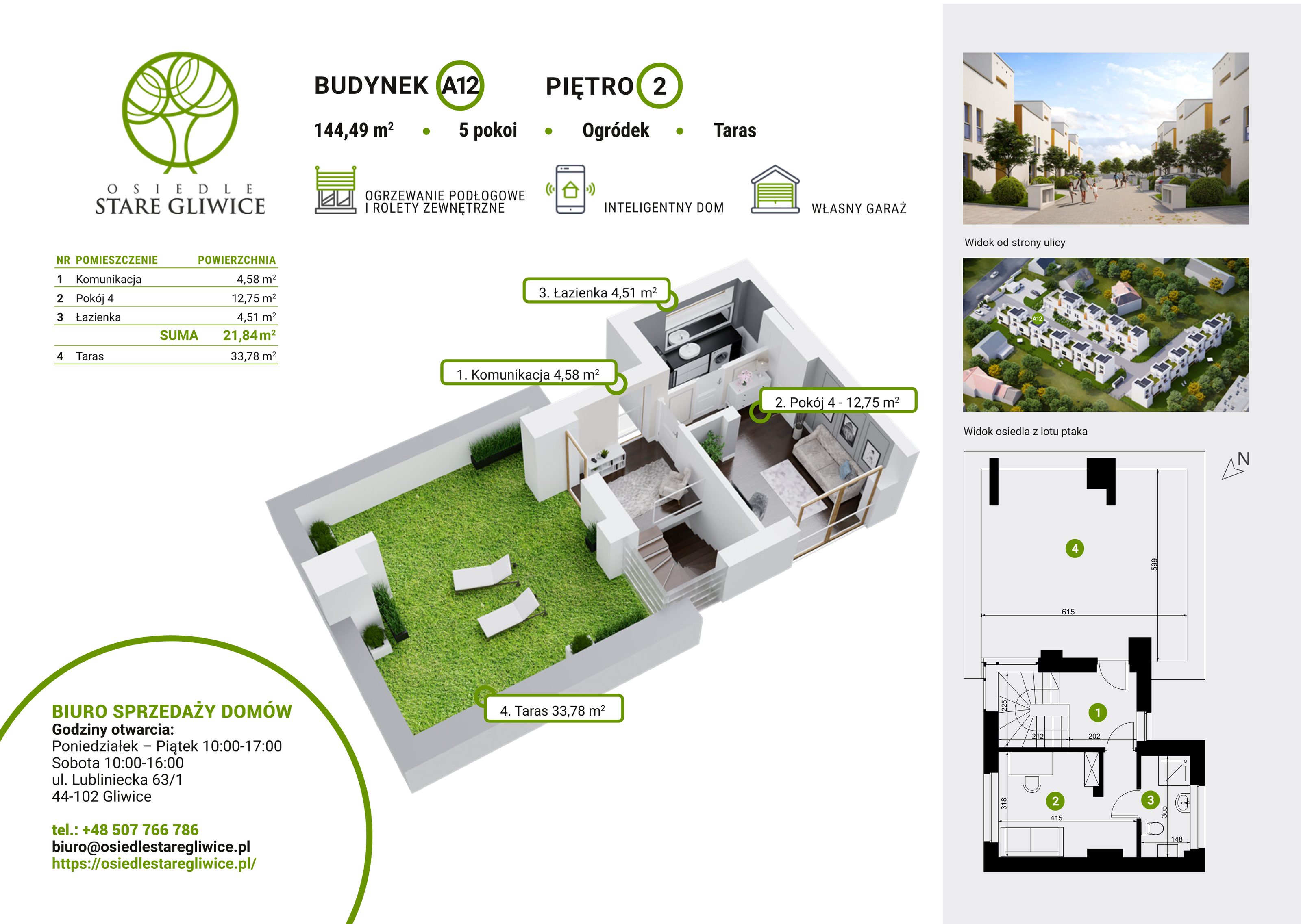 Dom 147,11 m², oferta nr A12, Osiedle Stare Gliwice, Gliwice, Stare Gliwice, ul. Wiejska 35-37-idx