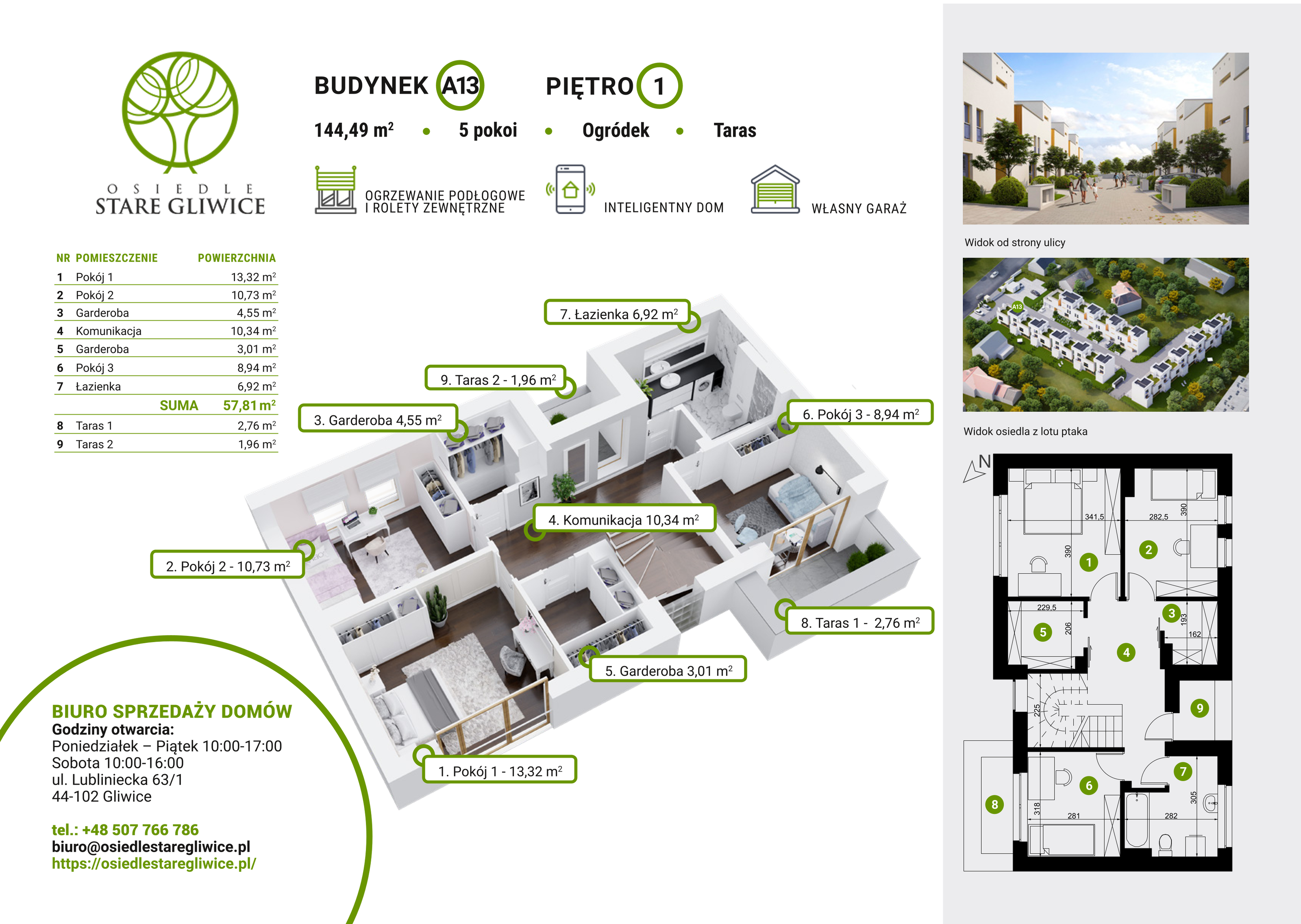 Dom 147,00 m², oferta nr A13, Osiedle Stare Gliwice, Gliwice, Stare Gliwice, ul. Wiejska 35-37-idx