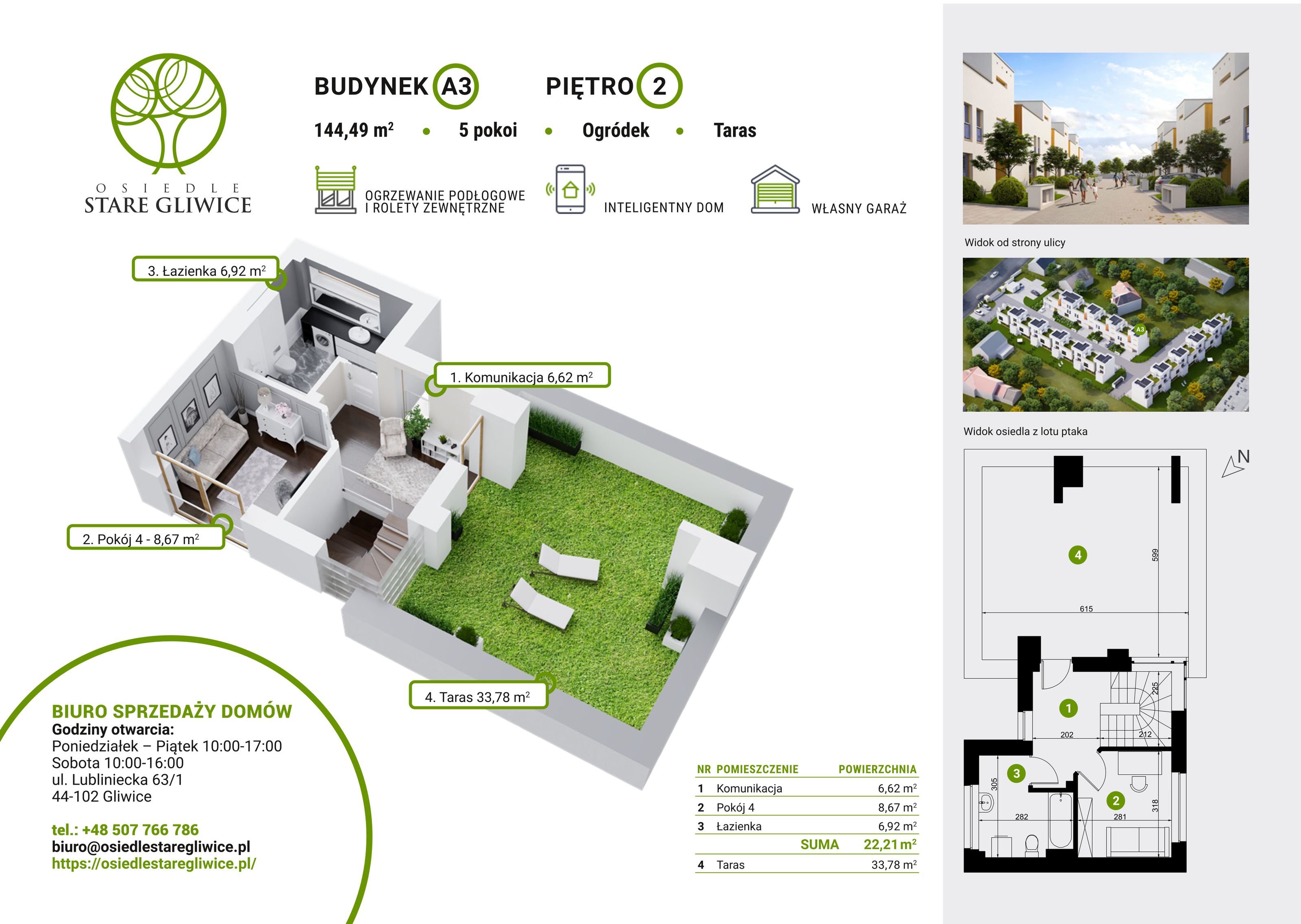 Dom 149,18 m², oferta nr A3, Osiedle Stare Gliwice, Gliwice, Stare Gliwice, ul. Wiejska 35-37-idx