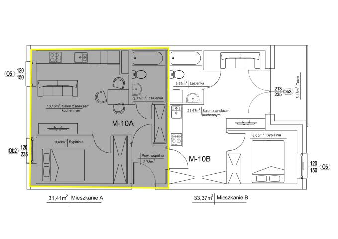 Mieszkanie 31,41 m², piętro 3, oferta nr , 2261, Ostrołęka, Pomian, Żniwna-idx