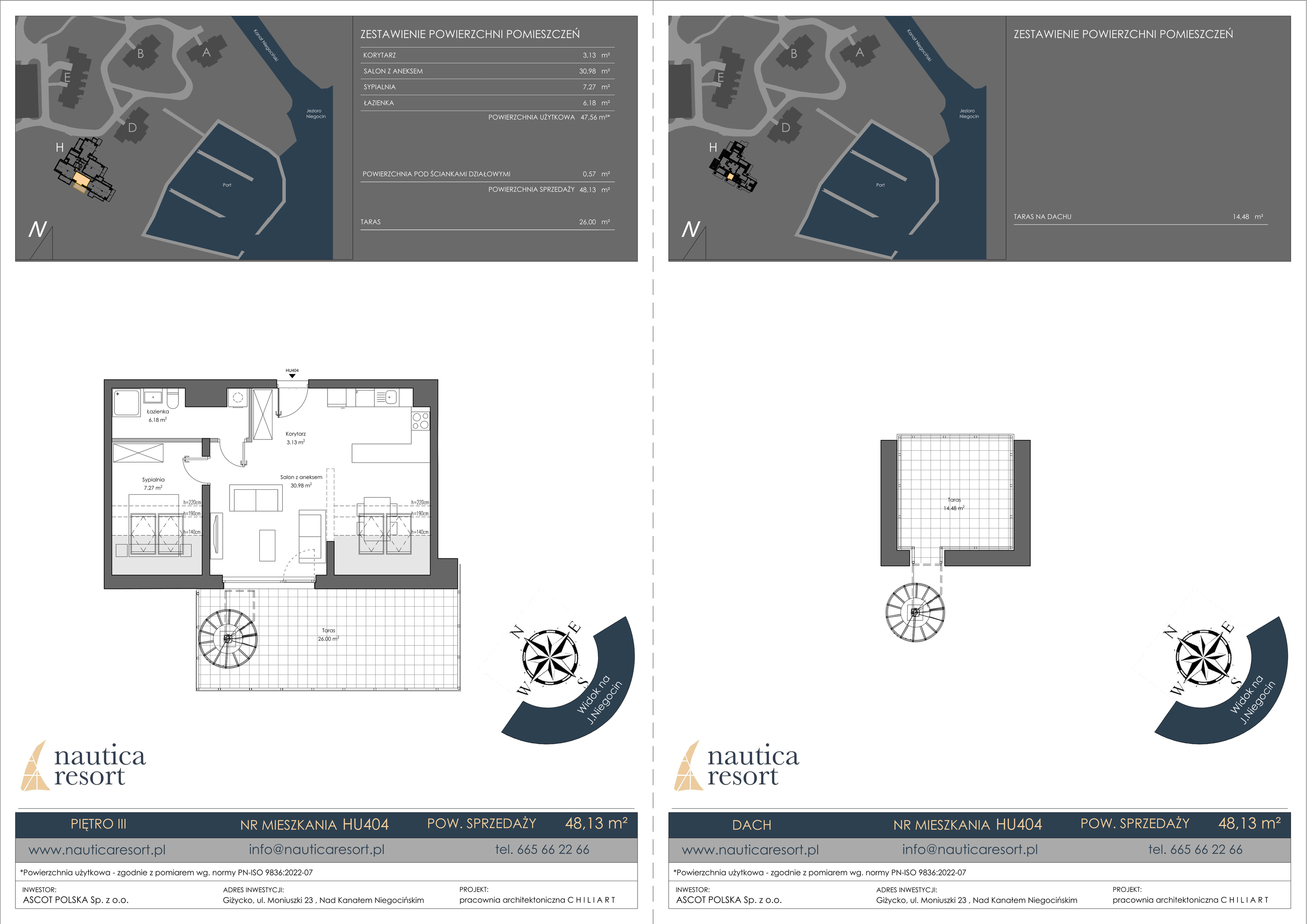 Apartament 48,13 m², piętro 3, oferta nr H.404, Nautica Resort, Giżycko, ul. Moniuszki 23-idx