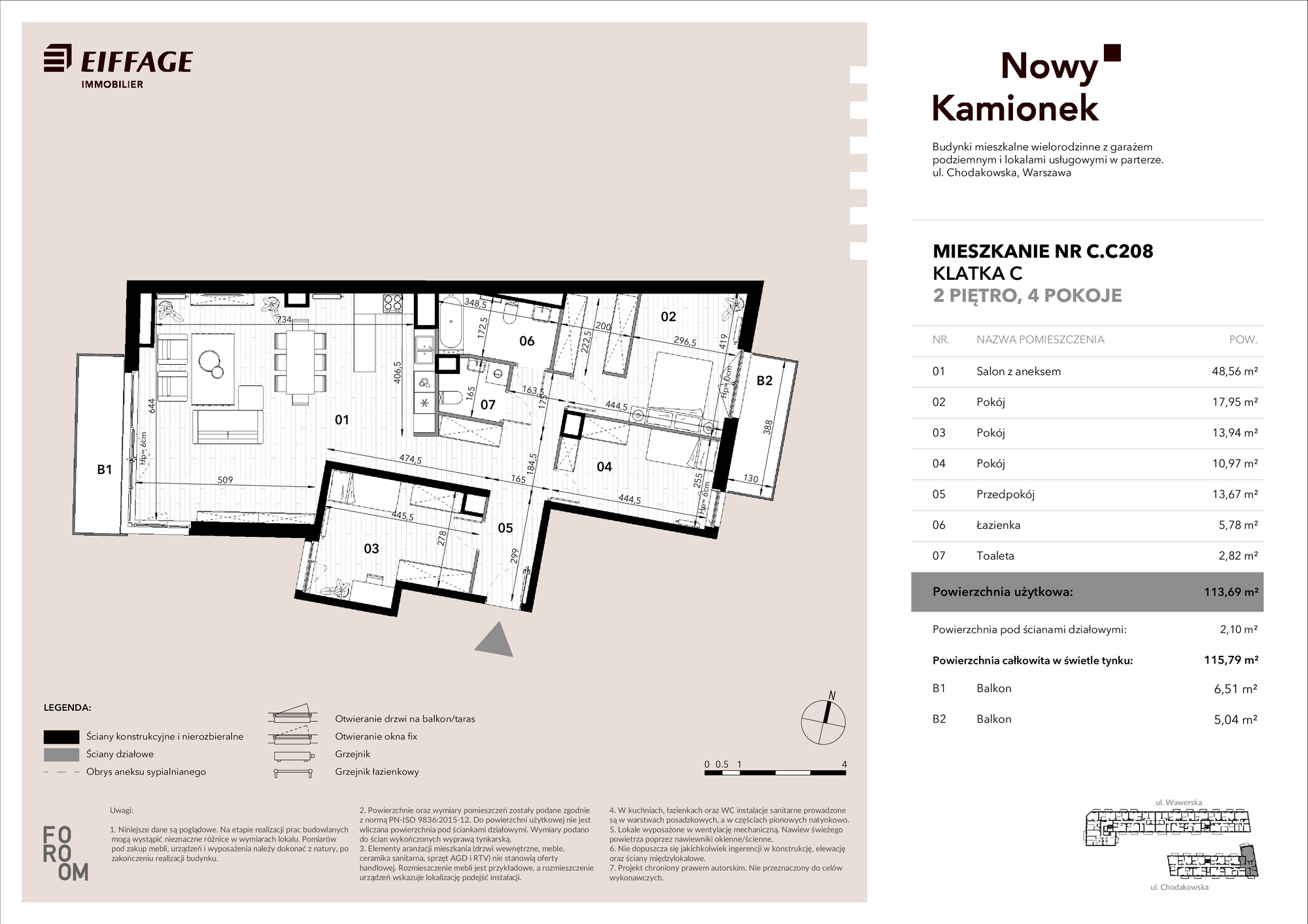 Apartament 113,69 m², piętro 2, oferta nr C.C208, Nowy Kamionek, Warszawa, Praga Południe, Kamionek, ul. Chodakowska-idx